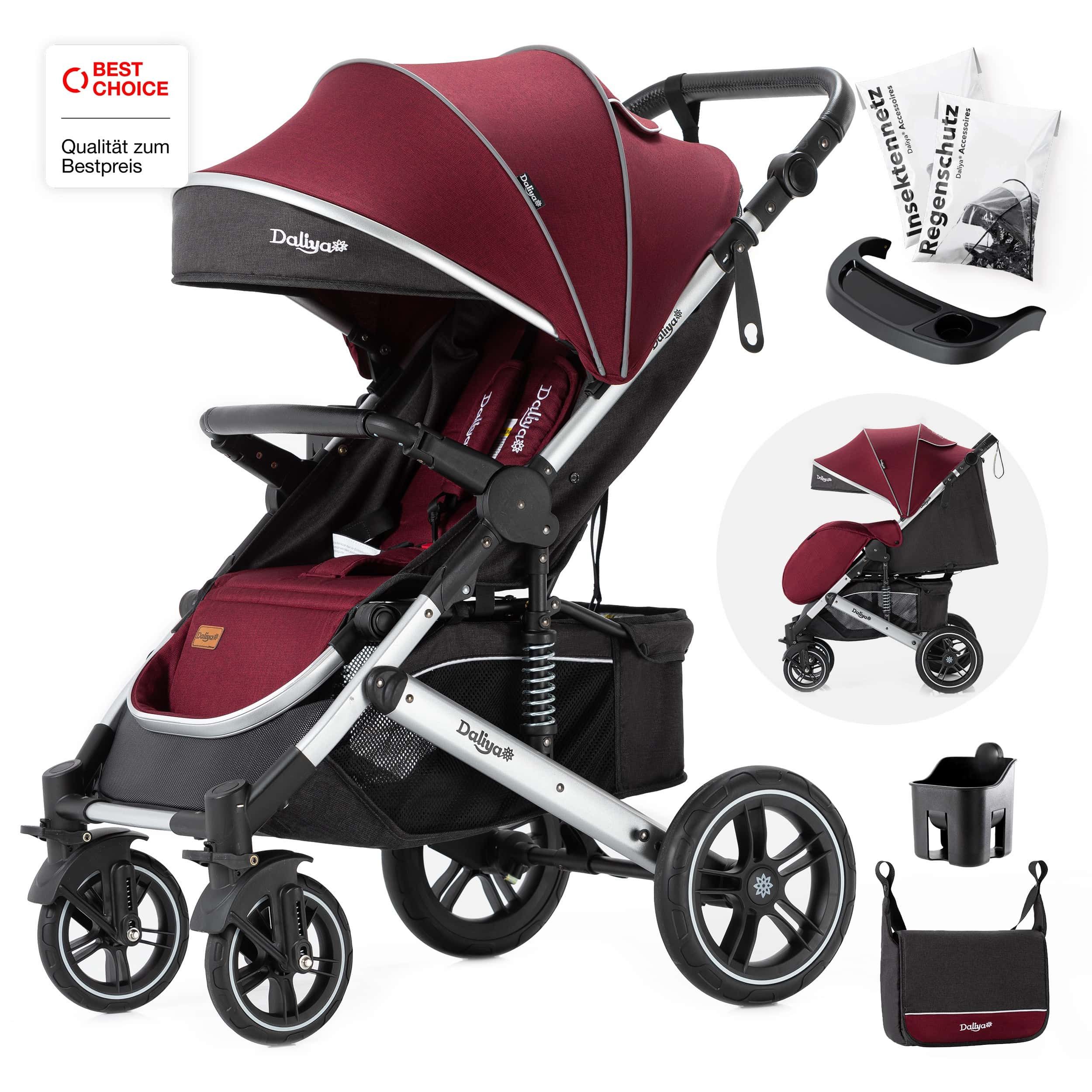 Daliya® Kinder-Buggy RAPIDY Buggy Kinderwagen, XXL Set, kompakt, Kinderbuggy, Sportwagen, (XXL 10-tlg. Komplettset, 10-tlg), Liegeposition, Fußsack, Spieltisch, Wickeltasche, Regenverdeck