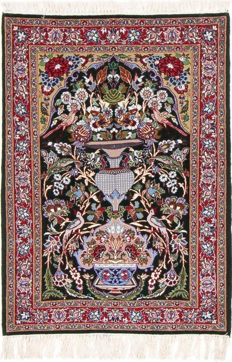 Orientteppich Isfahan Seidenkette 73x104 Handgeknüpfter Orientteppich, Nain Trading, rechteckig, Höhe: 6 mm