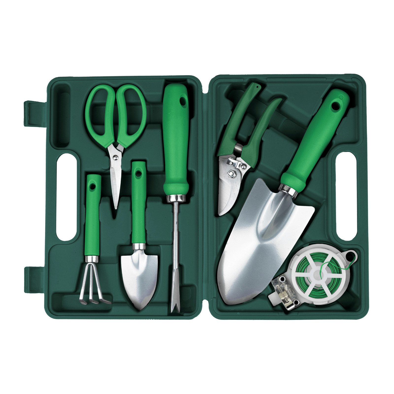 Haushalt International Gartenpflege-Set Gartenwerkzeug Pflanzwerkzeug Koffer 8tlg, Gartengeräte, Vielseitig, Handlich, für kleine Arbeiten