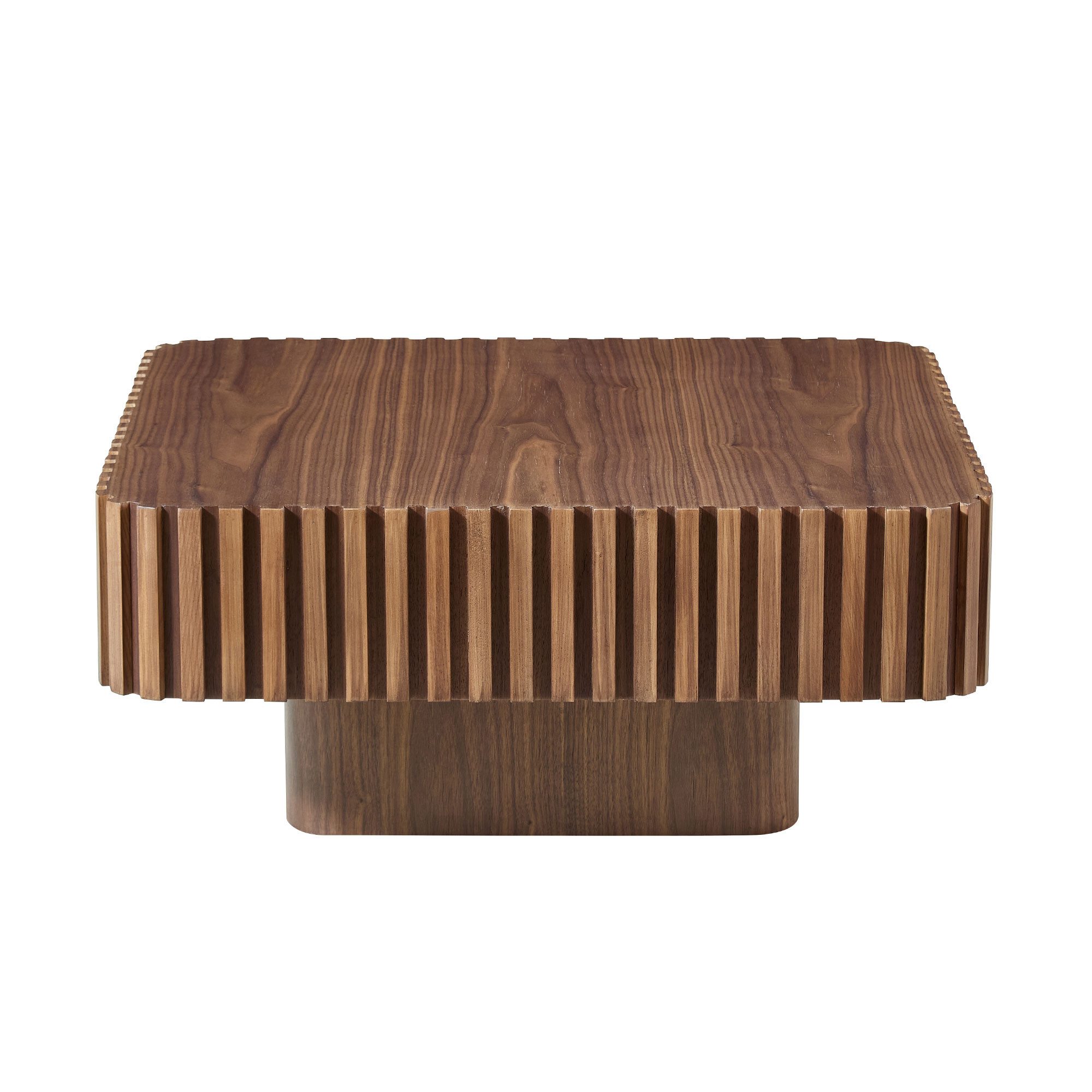 WILLIAMSPACE Couchtisch Lesley Eckiger Couchtisch mit geriffelter Oberfläche – Moderner Tisch (1 St), Maße ca.: B80 x T80 x H35 cm