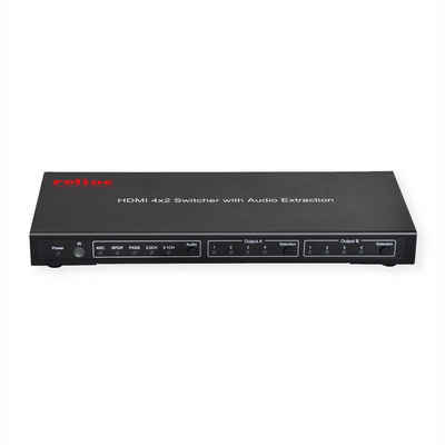 ROLINE 4K HDMI Matrix Switch, 4 x 2, mit Fernbedienung Audio- & Video-Adapter