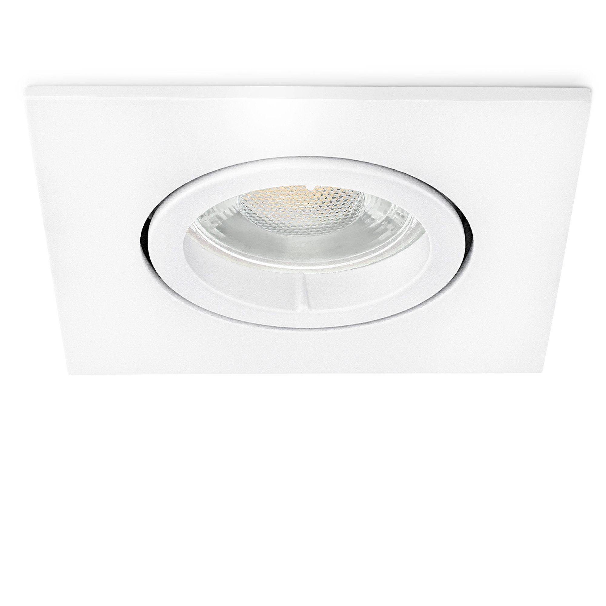 linovum LED Einbaustrahler Extra-Flacher LED Einbaustrahler warmweiss 4W Modul 230V - weiss eckig, Warmweiß