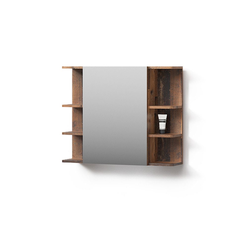 Livinity® Badezimmerspiegelschrank Fucino, Antikholz/Antikholz, 79.6 x 64 cm