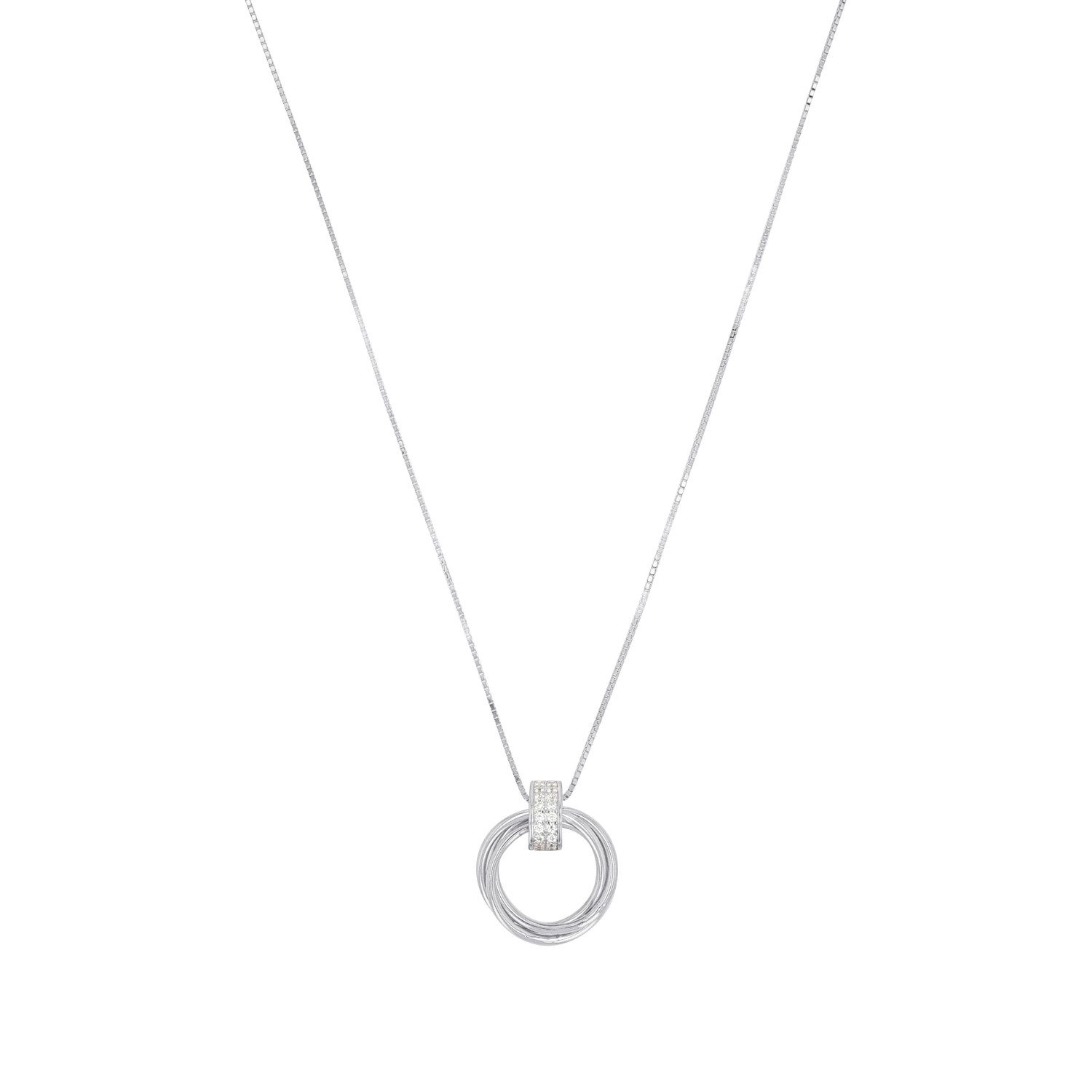 Amor Kette mit Anhänger Kreis, mit Zirkonia (synth)