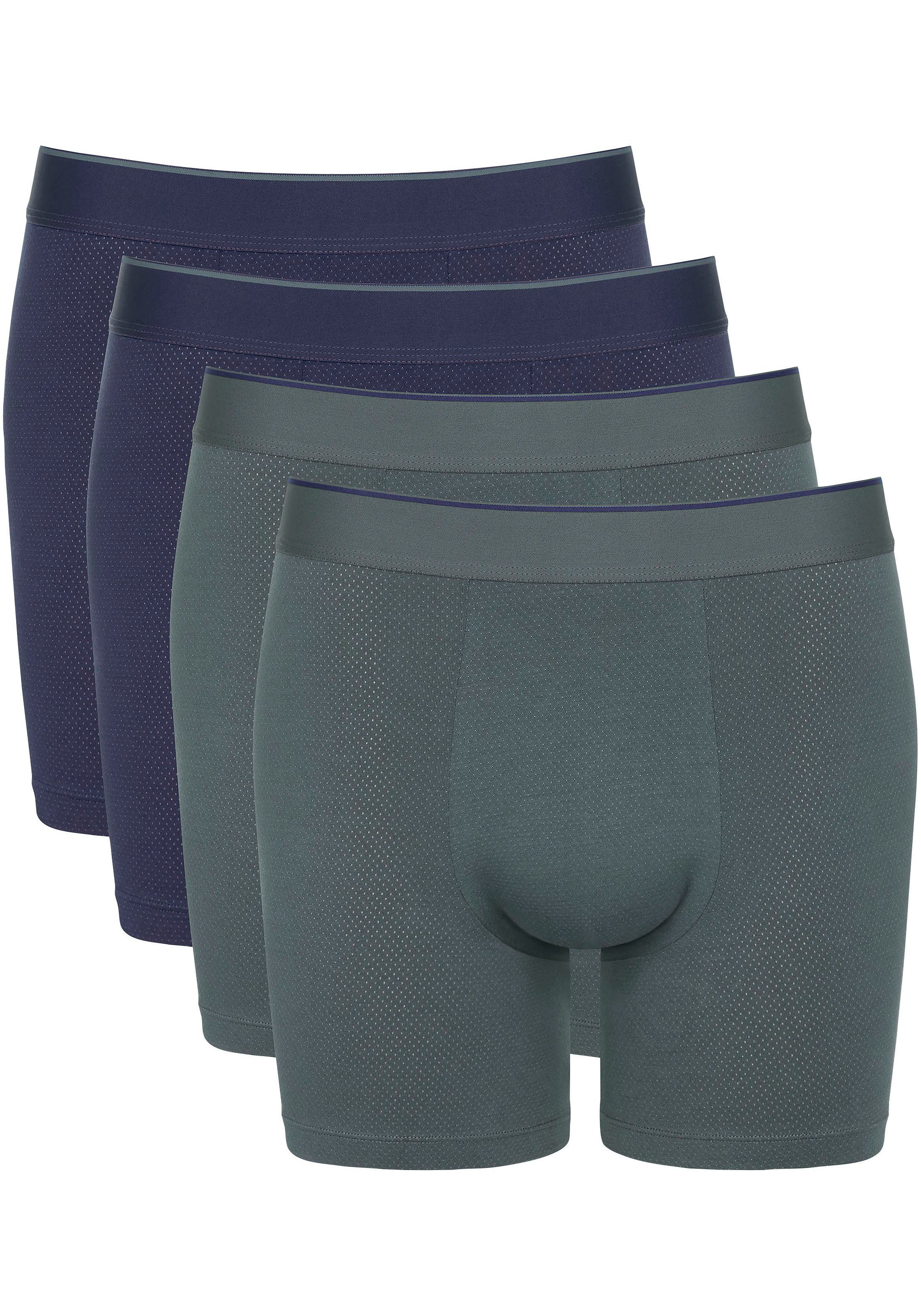 Sloggi Herren-Short, Pack) atmungsaktives Trunk, Ever Mesh / Airy Blau Grau (4er Boxershorts