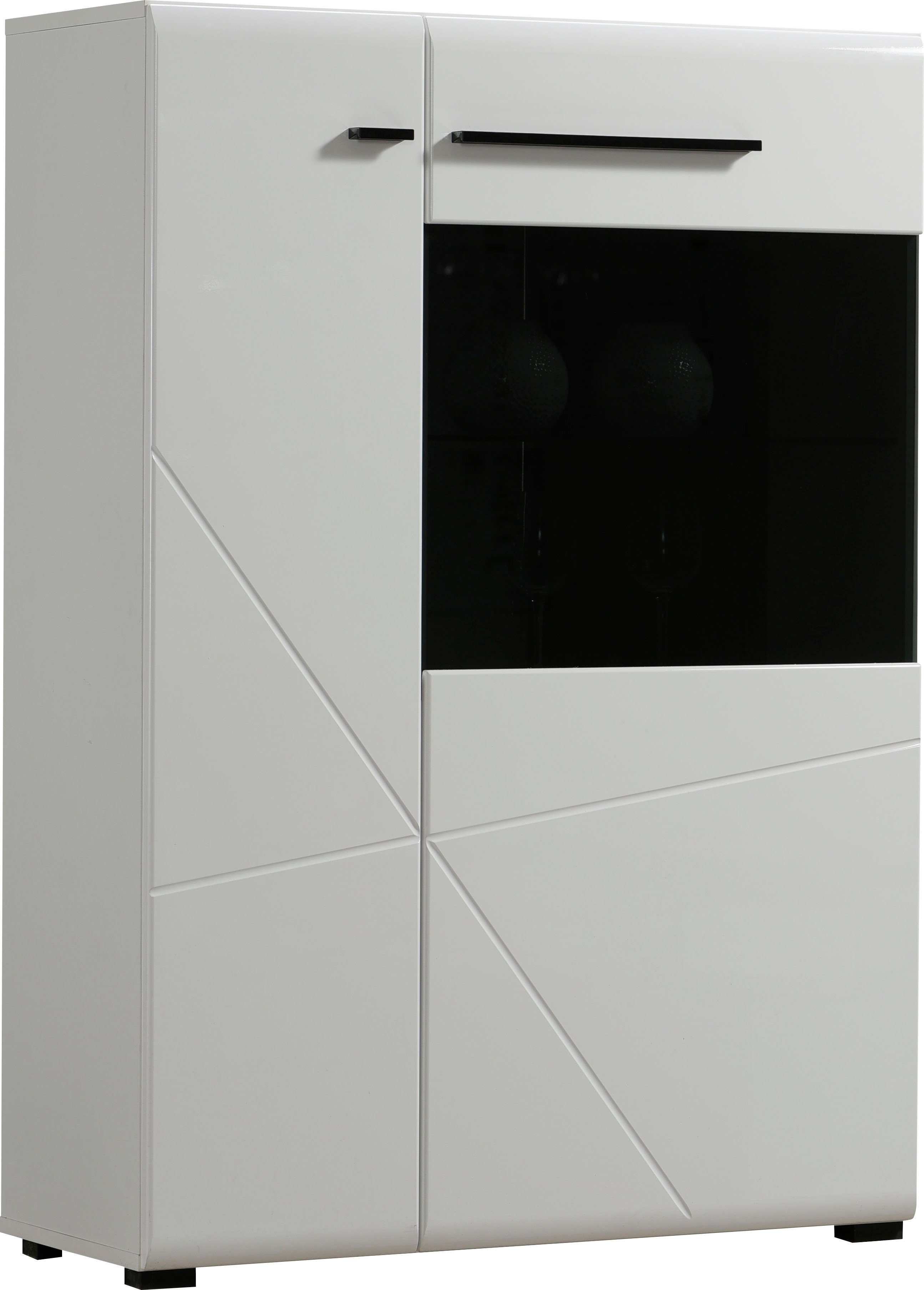 INOSIGN Highboard Trentino, Vitrine, Soft-Close-Funktion, Hochglanzfronten, Breite 87 cm