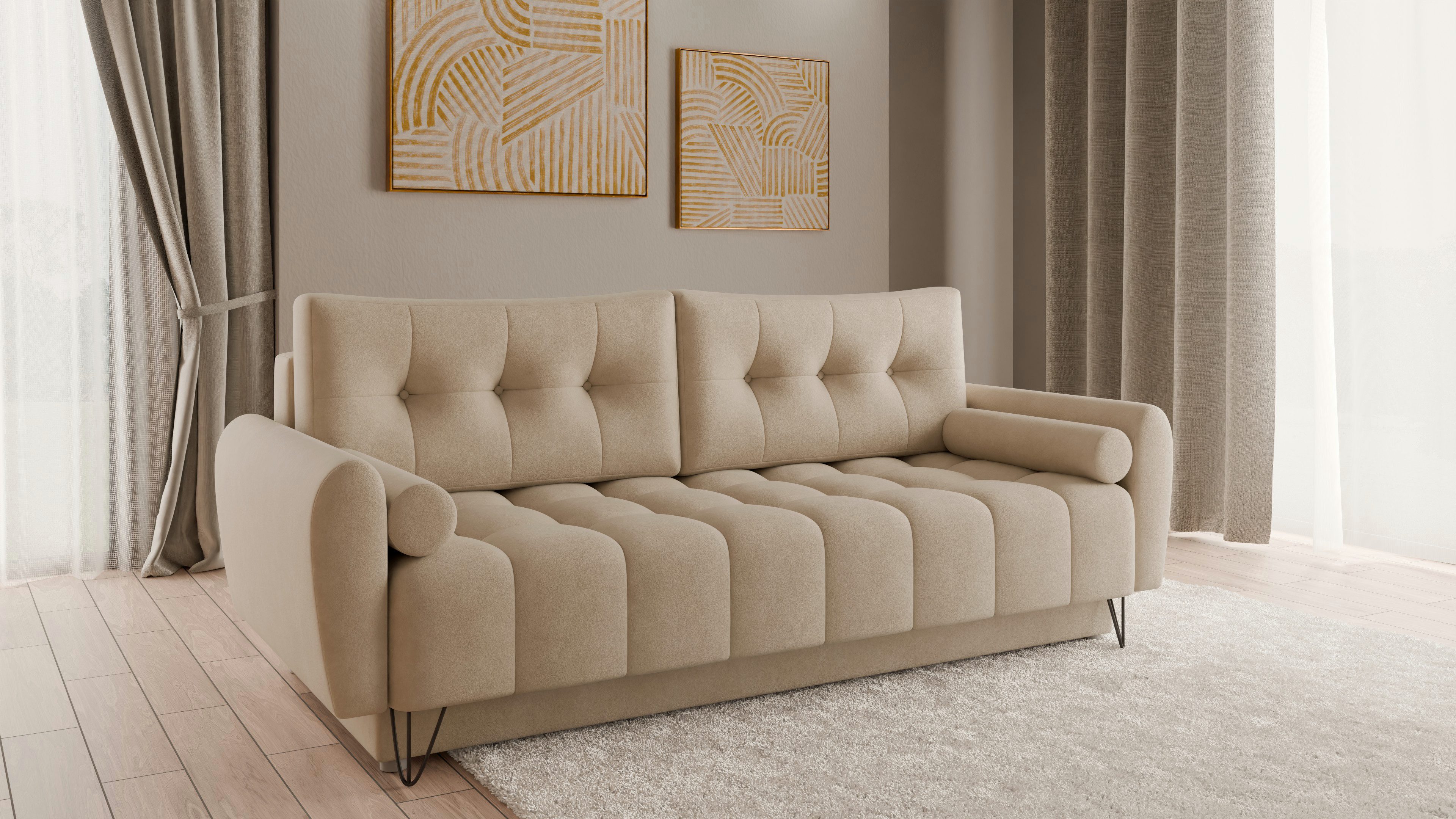MOEBLO Schlafsofa OHIO, Sofa Couch für Wohnzimmer Polstersofa Sofagarnitur günstig online kaufen