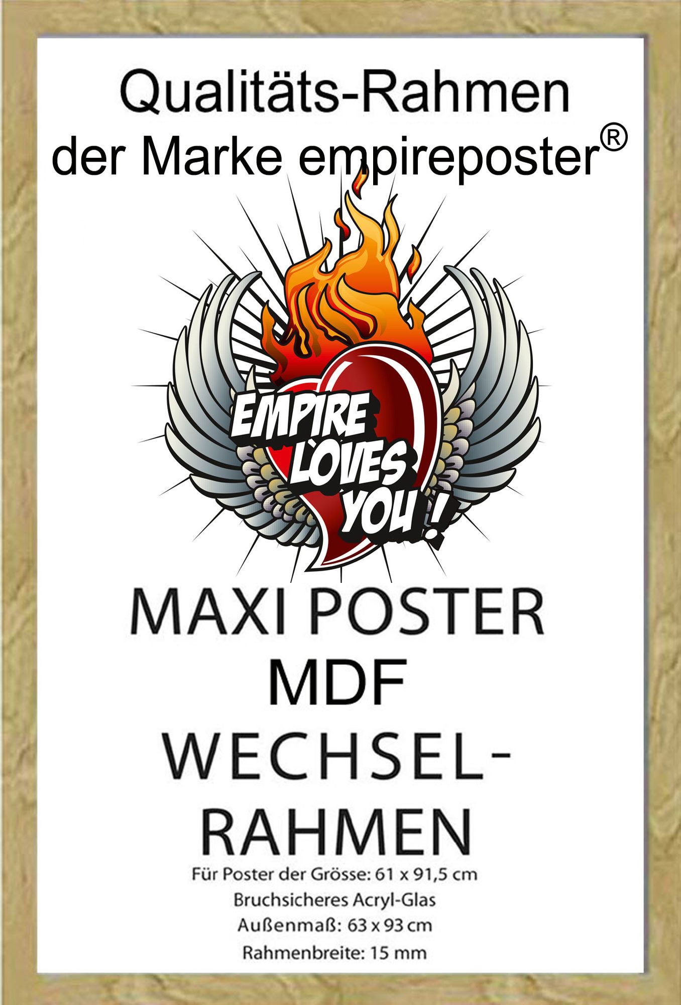 Bilderrahmen Rahmen Maxi 61x91,5 cm - Wechselrahmen - Profil: 30mm MDF Buch günstig online kaufen