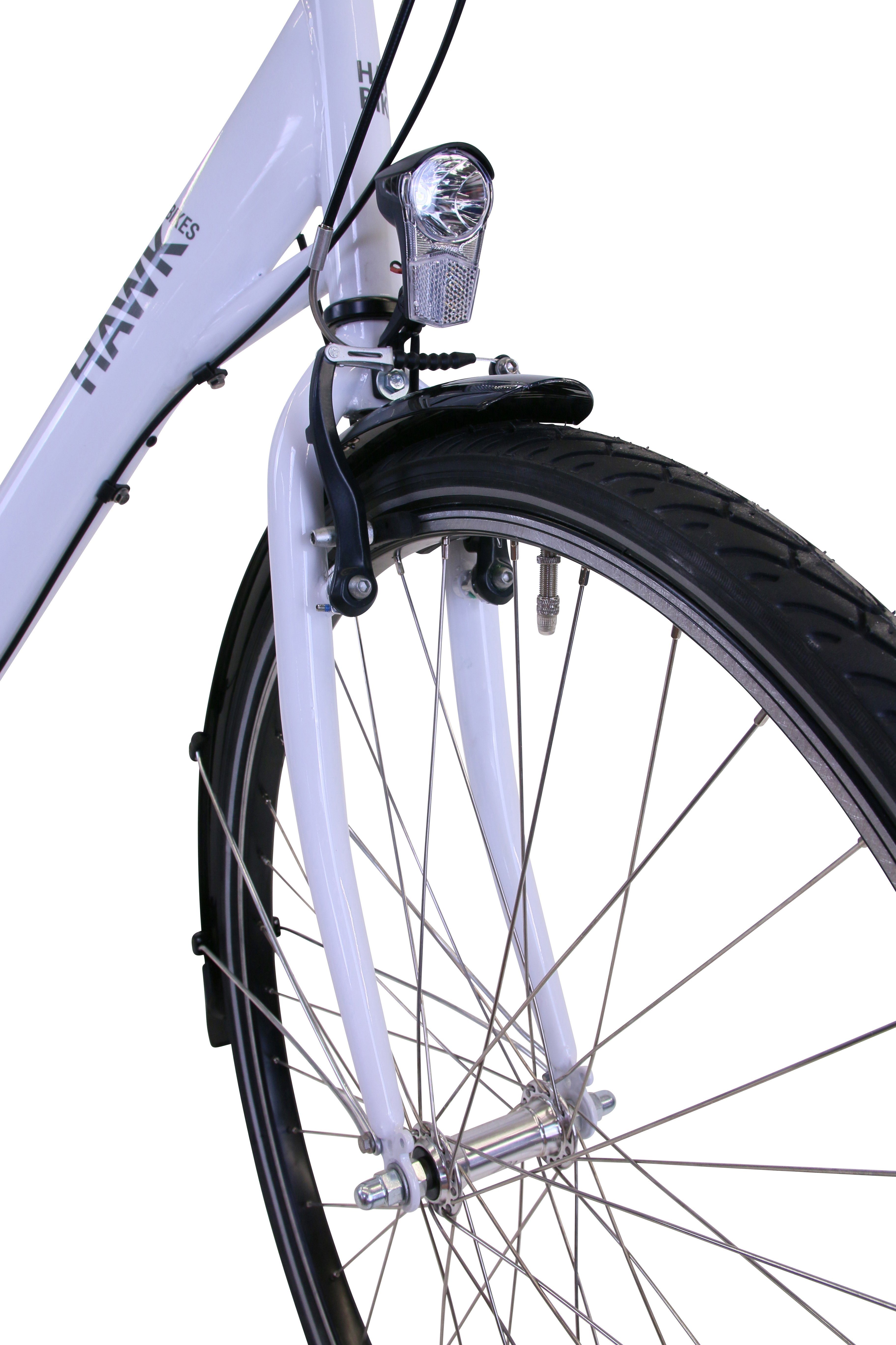 HAWK Bikes Cityrad HAWK Gang Shimano 3 Premium Schaltwerk White, Wave City Plus Nexus