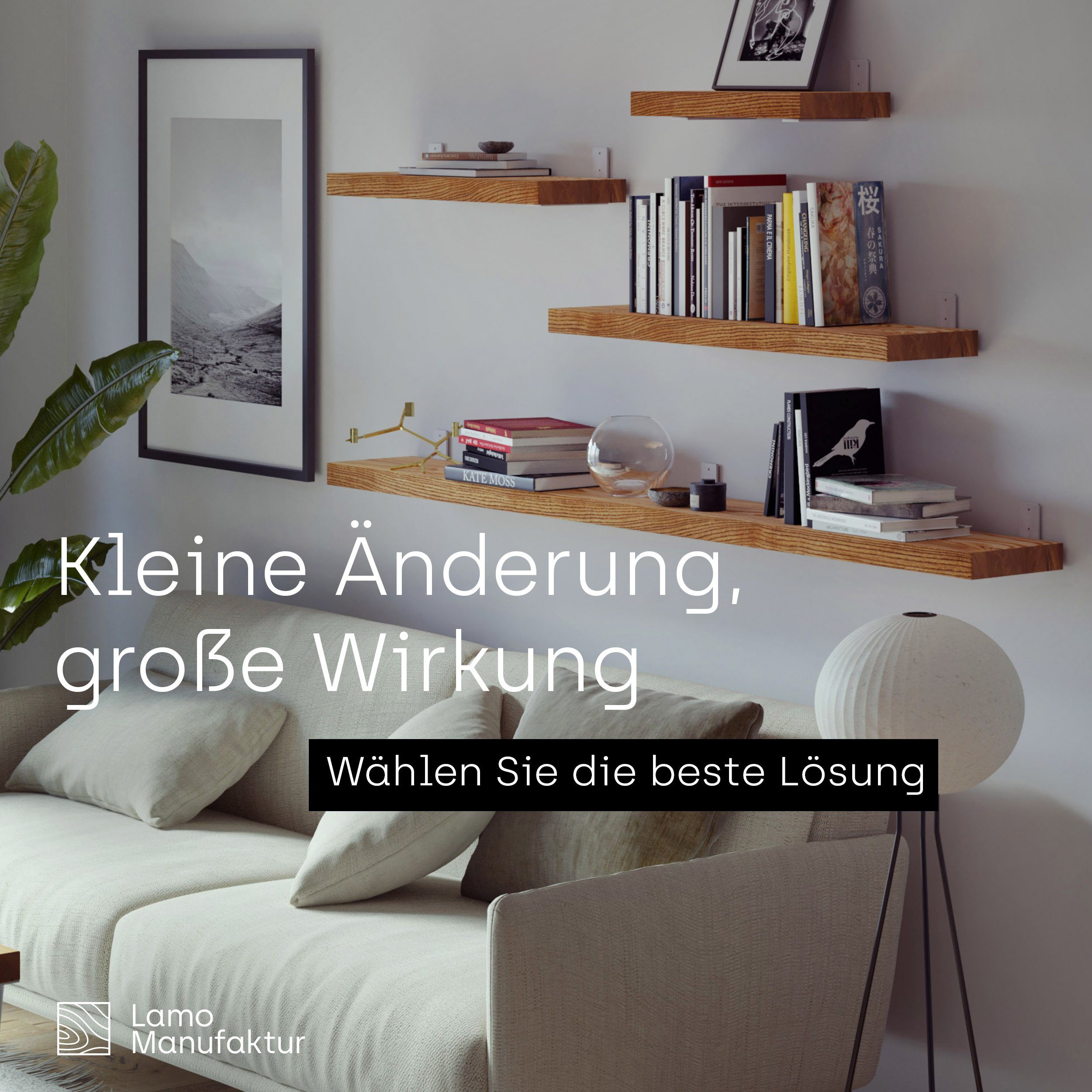 LAMO Manufaktur Wandregal Holz Gerade Regal günstig online kaufen
