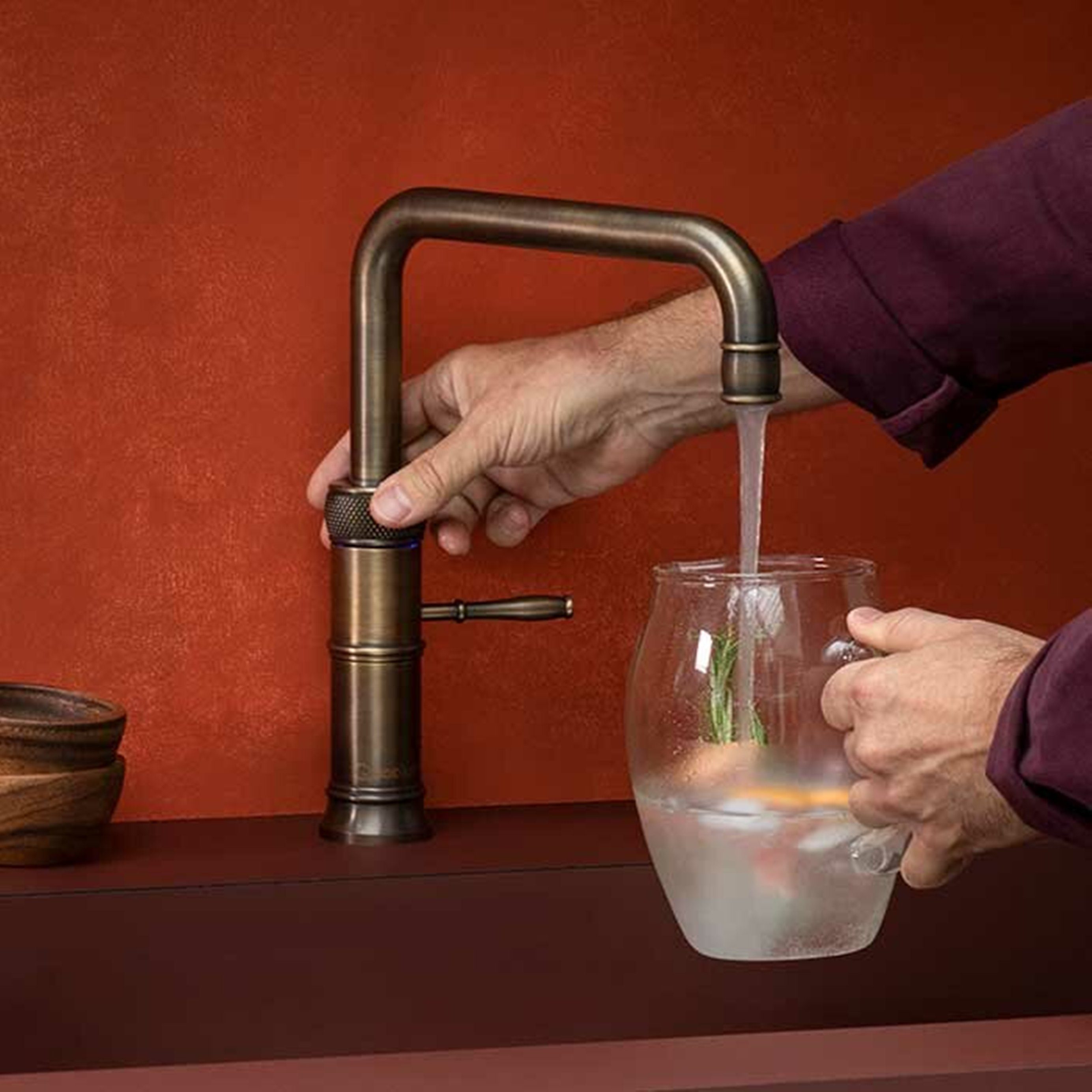 Küchenarmatur Kochendwasserhahn 2 SQUARE B Trinkwassersystem mit CLASSIC (2-St) 100°C (22+CFSPTNCUBE) COMBI+ mit FUSION QUOOKER CUBE QUOOKER