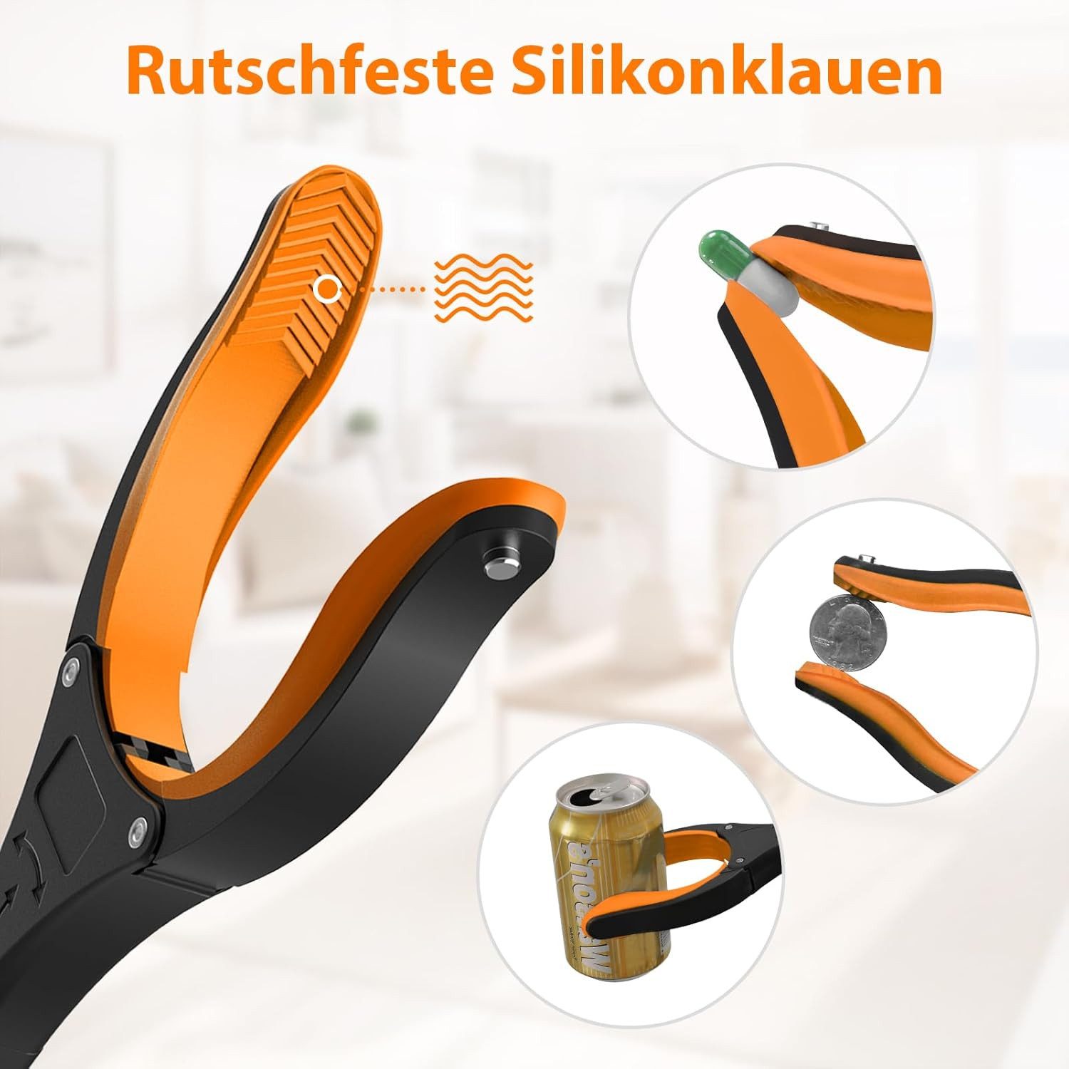FELIXLEO Greifarm 2er-Pack 80cm Greifzange für Senioren mit 360° Drehkopf rutschfest., 2-tlg. – Bild 3 von 5