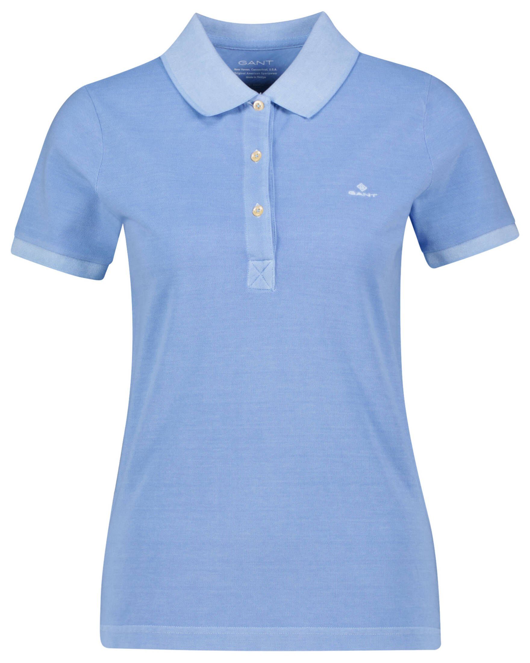 Gant Poloshirt Damen Poloshirt D2 SUNFADED C-NECK (1-tlg) blue (82)
