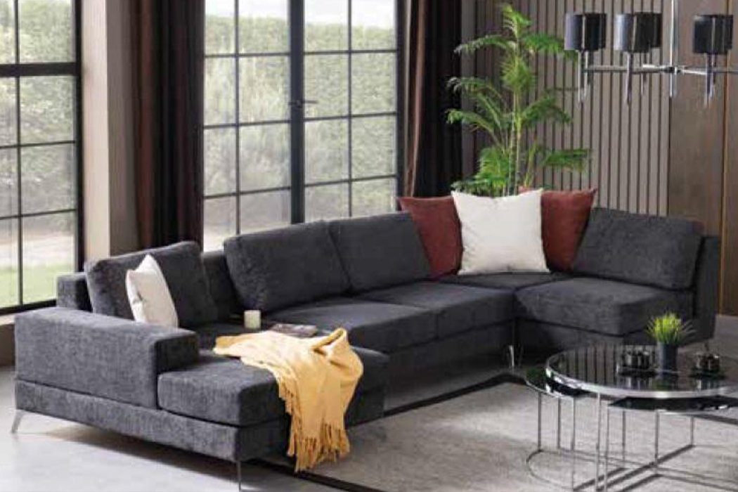 Couchen Couch Wohnzimmer Wohnlandschaft Eckgarnitur Polster Textil Ecksofa JVmoebel