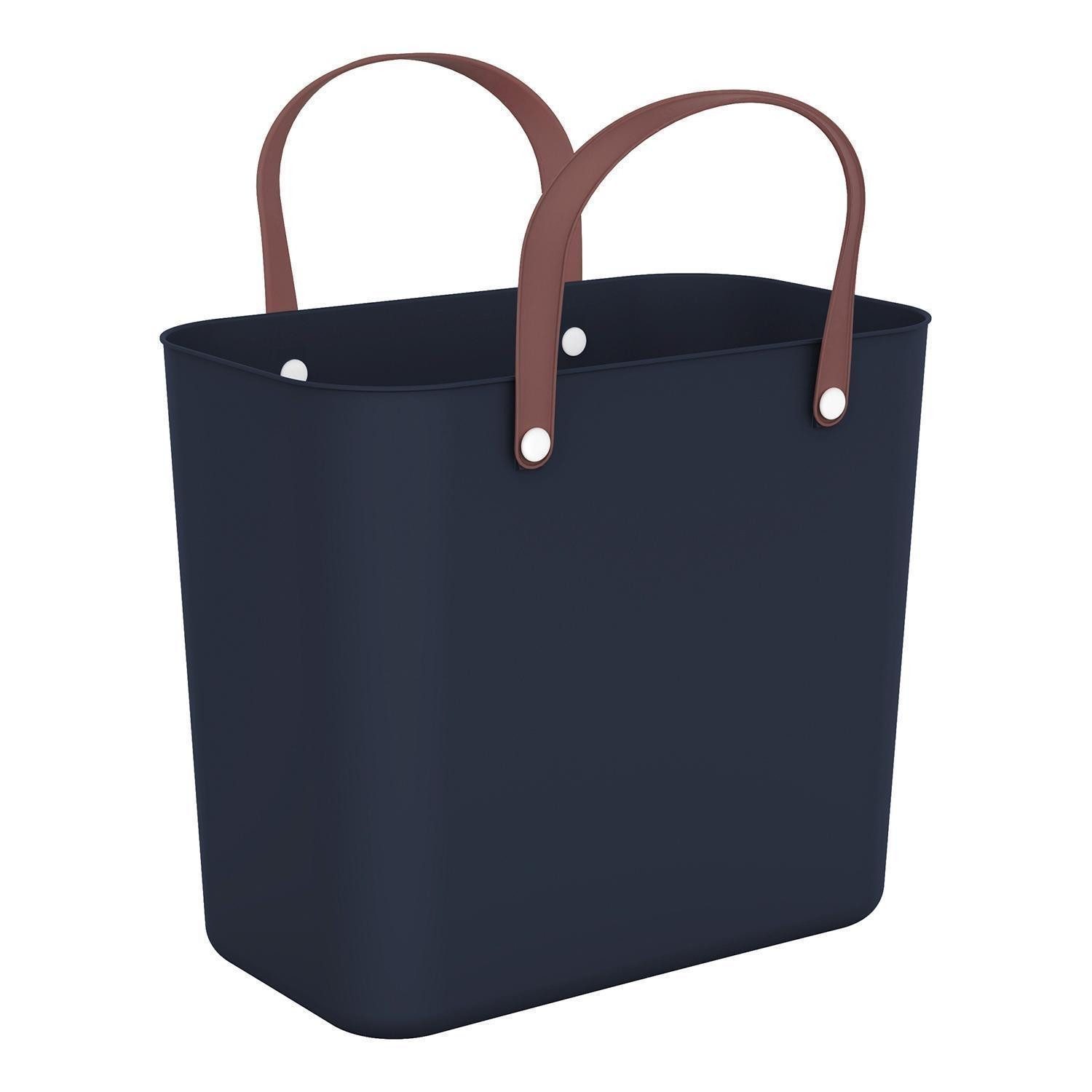 ROTHO Tragetasche Einkaufstasche ALBULA, 25 Liter, Blau, Kunststoff, ergonomische Tragegriffe, B 40 x H 34 x T 23,5 cm