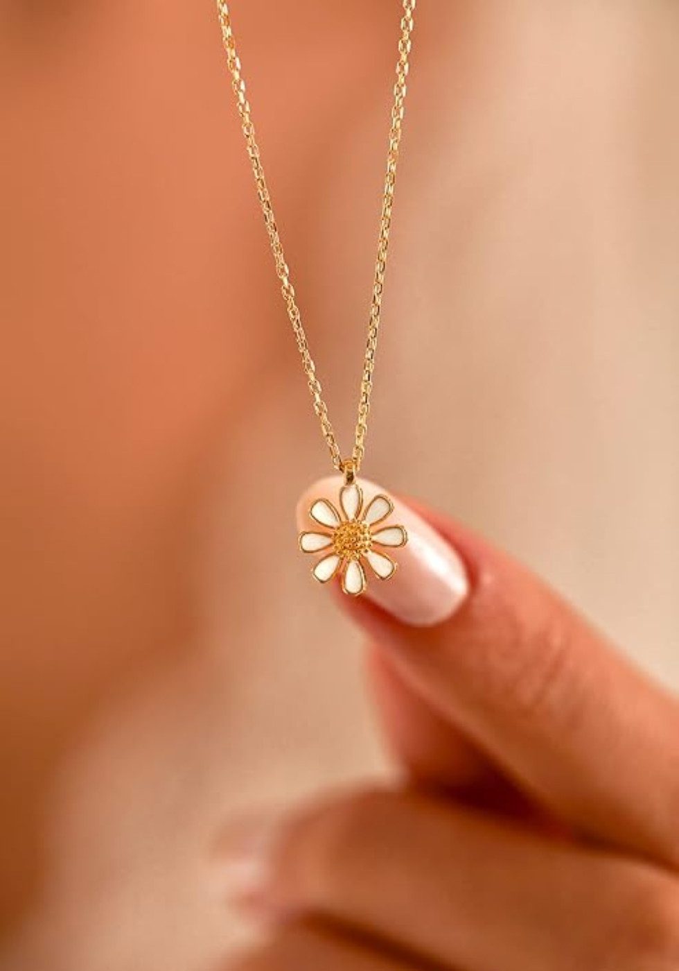 Einzelstück Charm-Kette Halskette Daisy 14k Echtgold günstig online kaufen