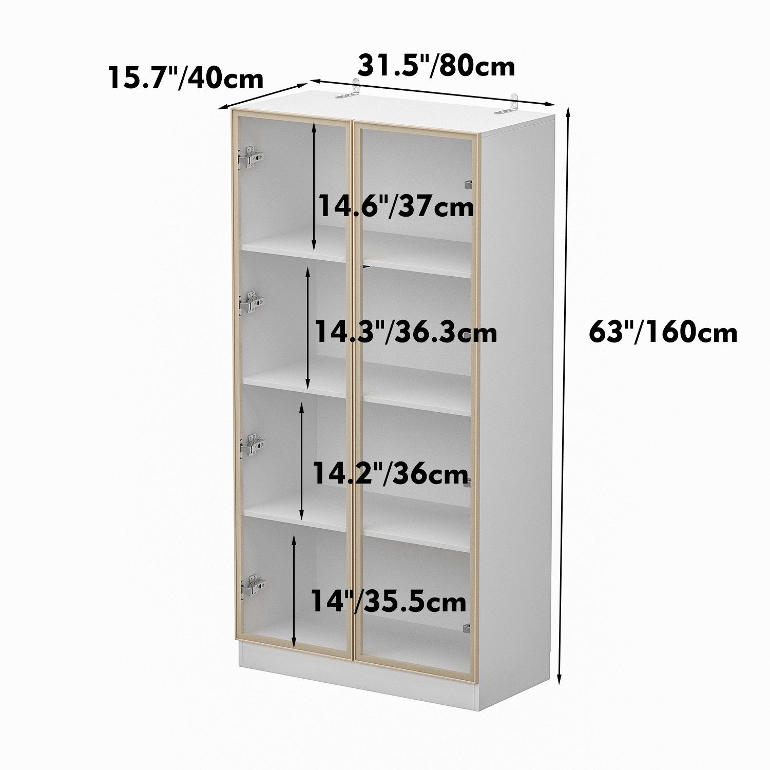 HOMSEE Glasvitrine Vitrinenschrank mit Glastüren und Beleuchtung 160 CM (1- günstig online kaufen