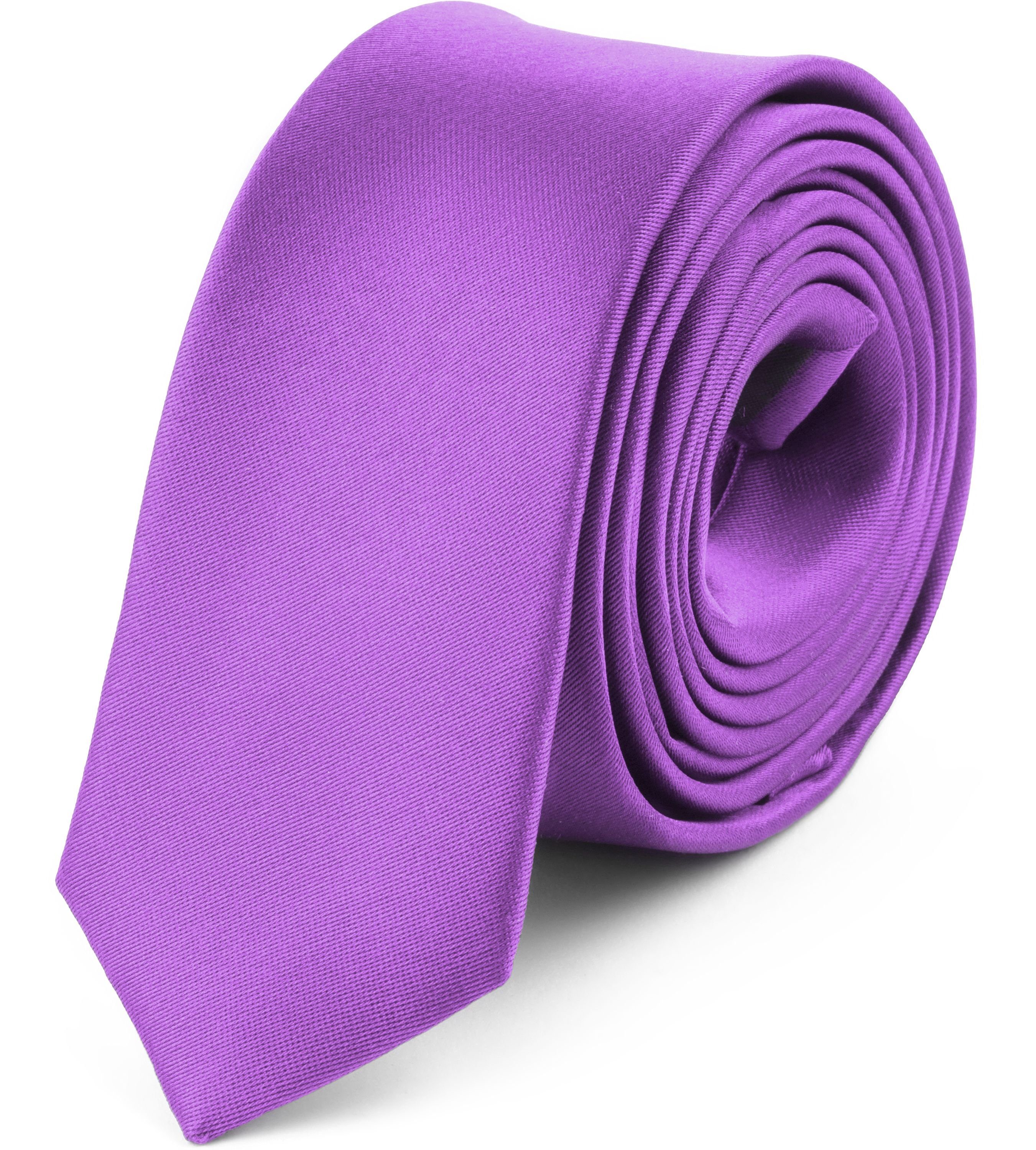 Ladeheid Krawatte Herren Schmale Krawatte SP-5 (150cm x 5cm) (Set, 1-St) Hellviolett