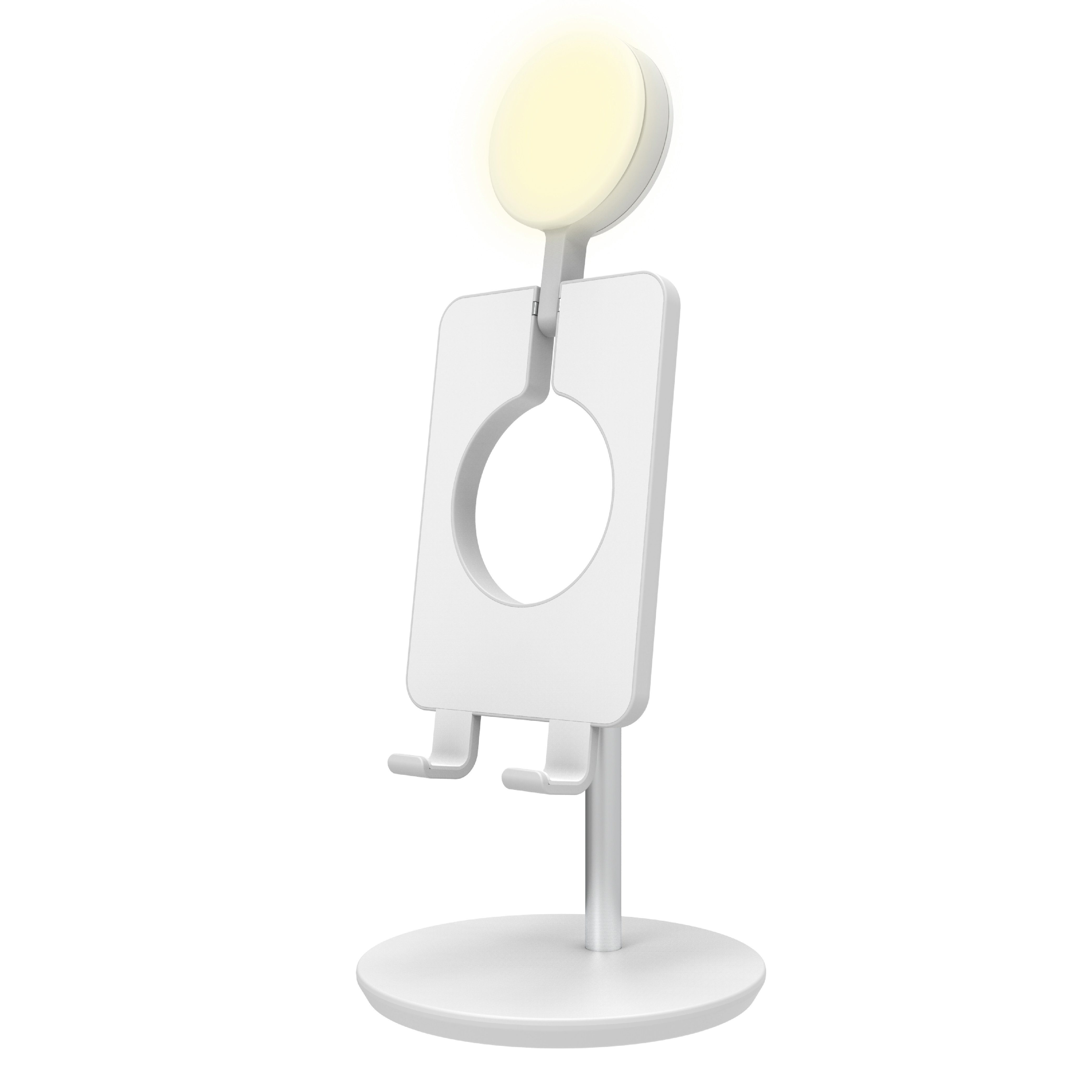 DigiPower Smartphone-Halterung Shine Smartphone-Ständer mit 3" Ringlicht, höhenverstellbar, (Multi-Winkel)