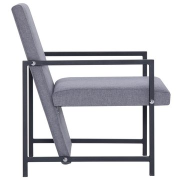 vidaXL Sessel Sessel mit Verchromten Füßen Hellgrau Stoff (1-St)