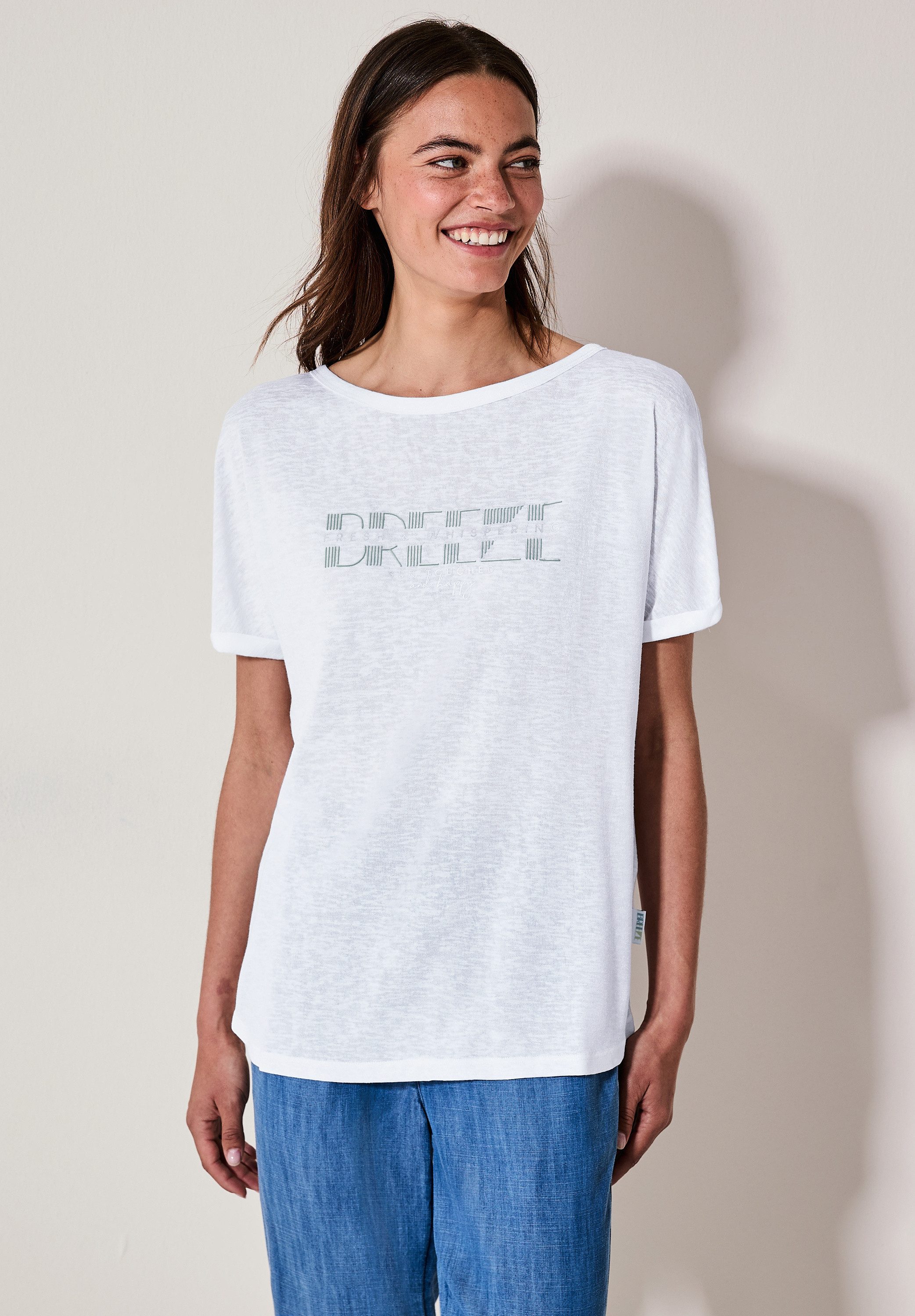 CECIL Print-Shirt im angenehmen Materialmix