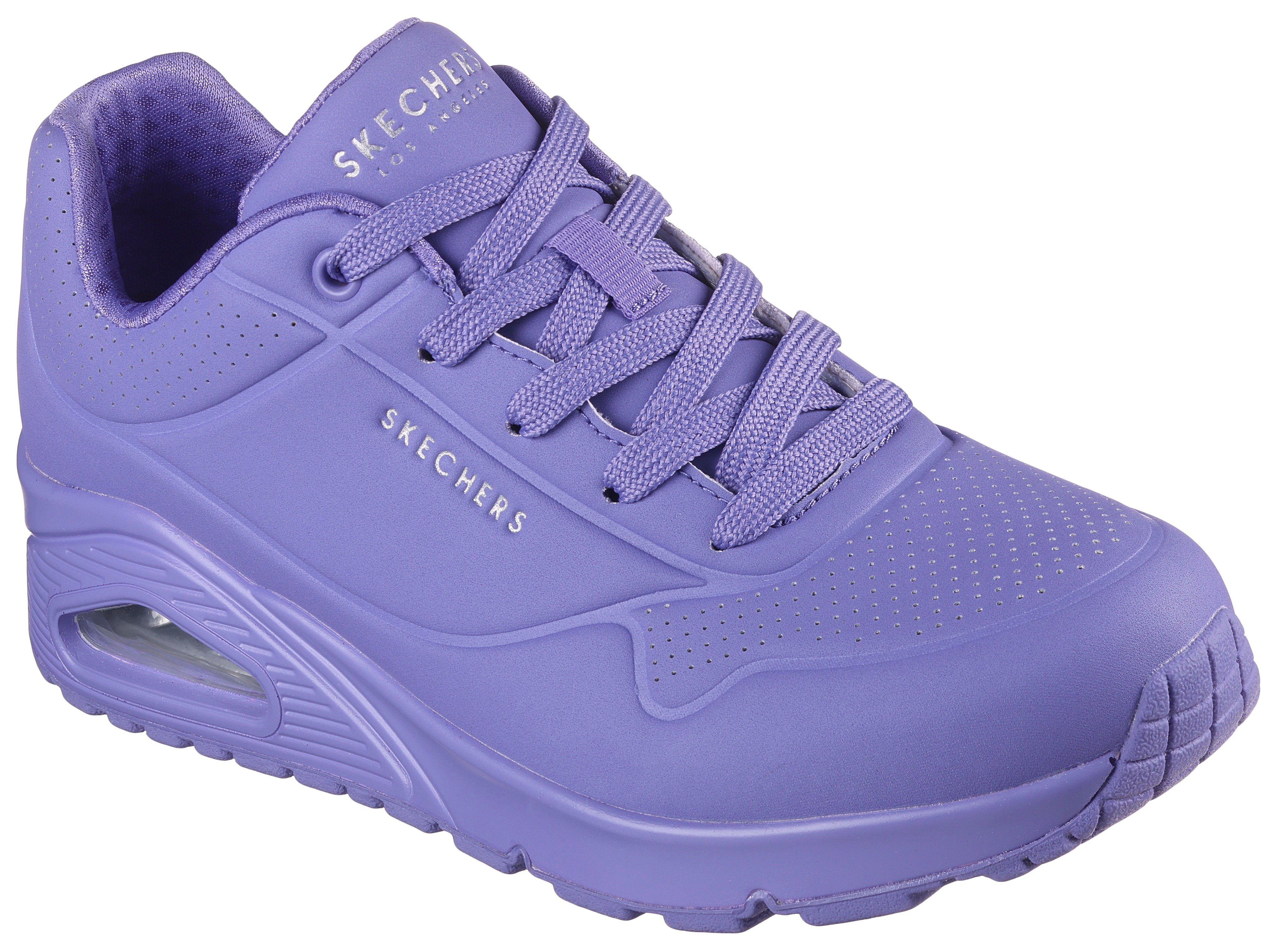 Skechers Uno - Stand on Air Wedgesneaker mit feiner Perforation, Freizeitschuh, Halbschuh, Schnürschuh