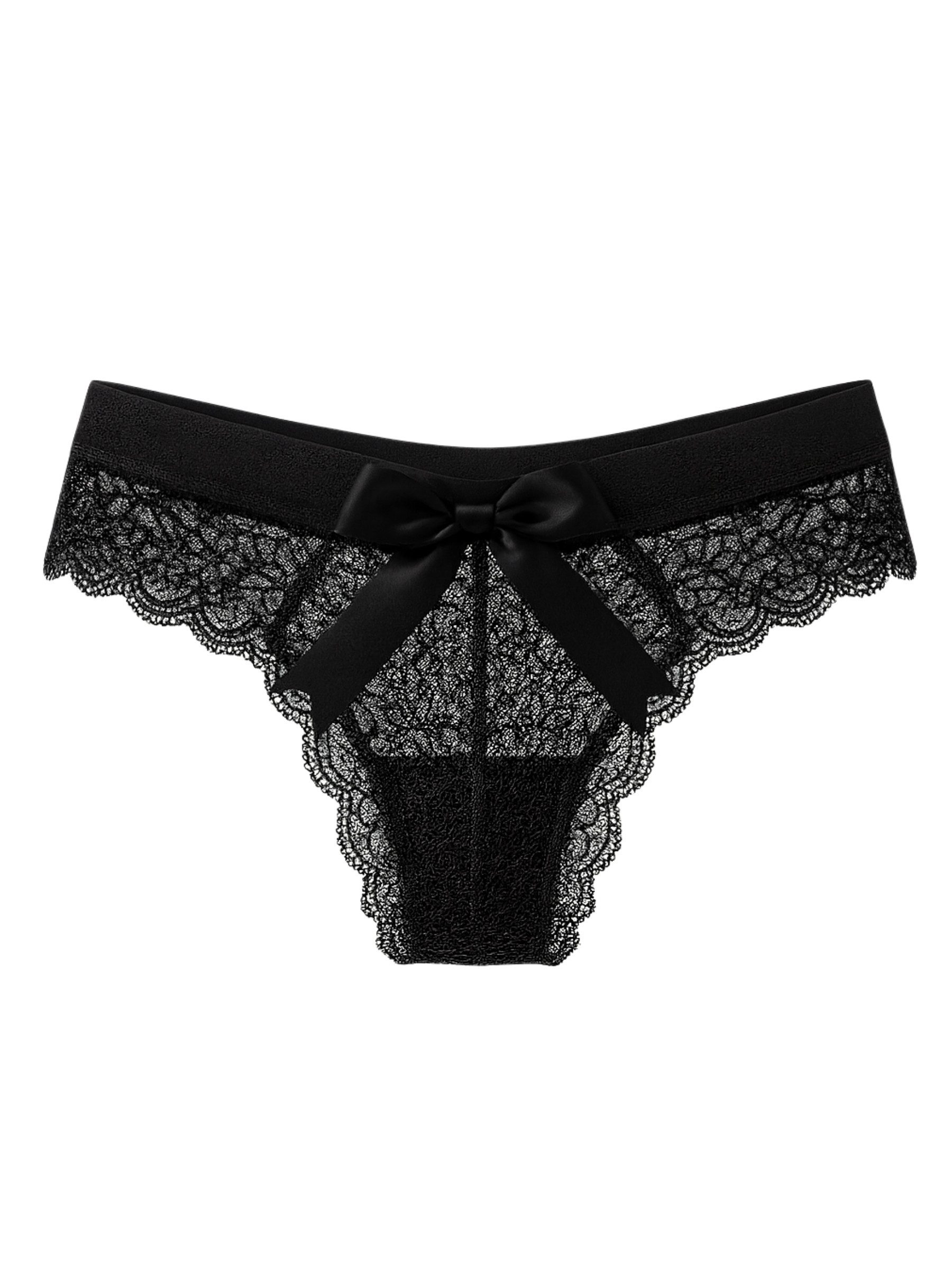 Elegant Love Tangaslip Spitzen-Tanga mit Schleifen – Sinnliche Unterhosen für Damen (Set, 3-St., 3er-Pack) Elegante V-String Unterwäsche mit Zierschleife – Sexy Slip aus Spitze