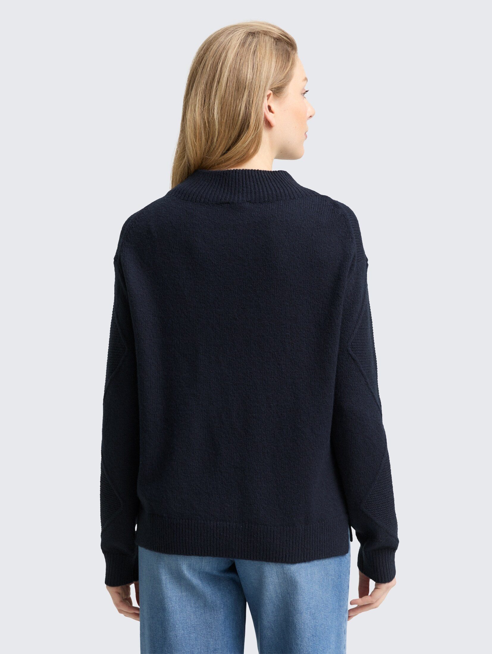 TOM TAILOR Strickpullover Pullover & Strickjacken Loose Fit Strickpullover mit Stehkragen