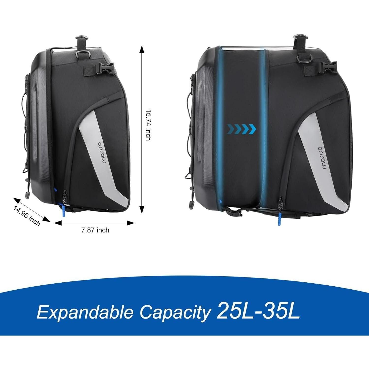 LuxusKollektion Rucksack Motorrad Hecktasche 25-35L Rucksack wasserdicht Reflexstreifen