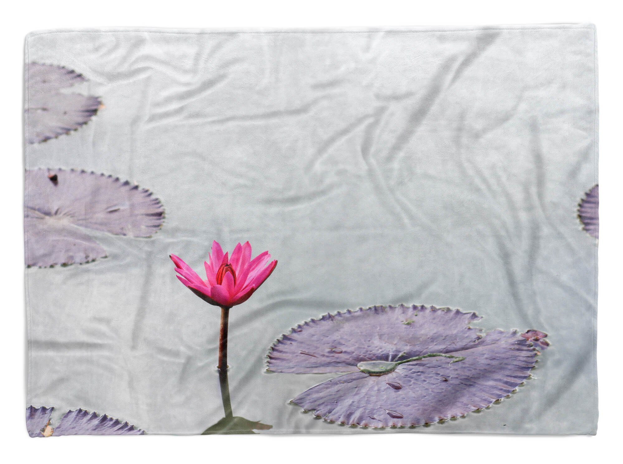 (1-St), Handtuch Fotomotiv Handtücher Sinus Baumwolle-Polyester-Mix Handtuch mit Saunatuch Lotus Art Blume Kuscheldecke Strandhandtuch Wasser,