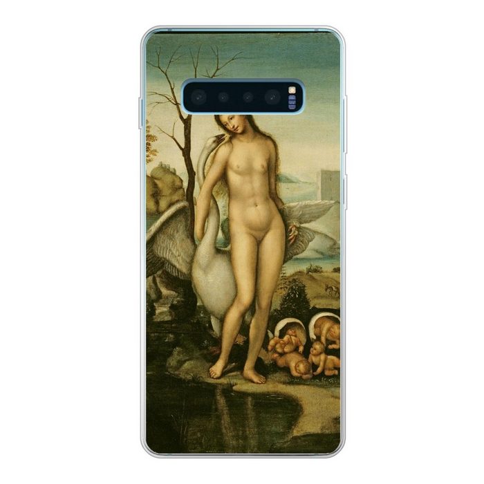 MuchoWow Handyhülle Leda und der Schwan - Leonardo da Vinci Phone Case Handyhülle Samsung Galaxy S10+ Silikon Schutzhülle