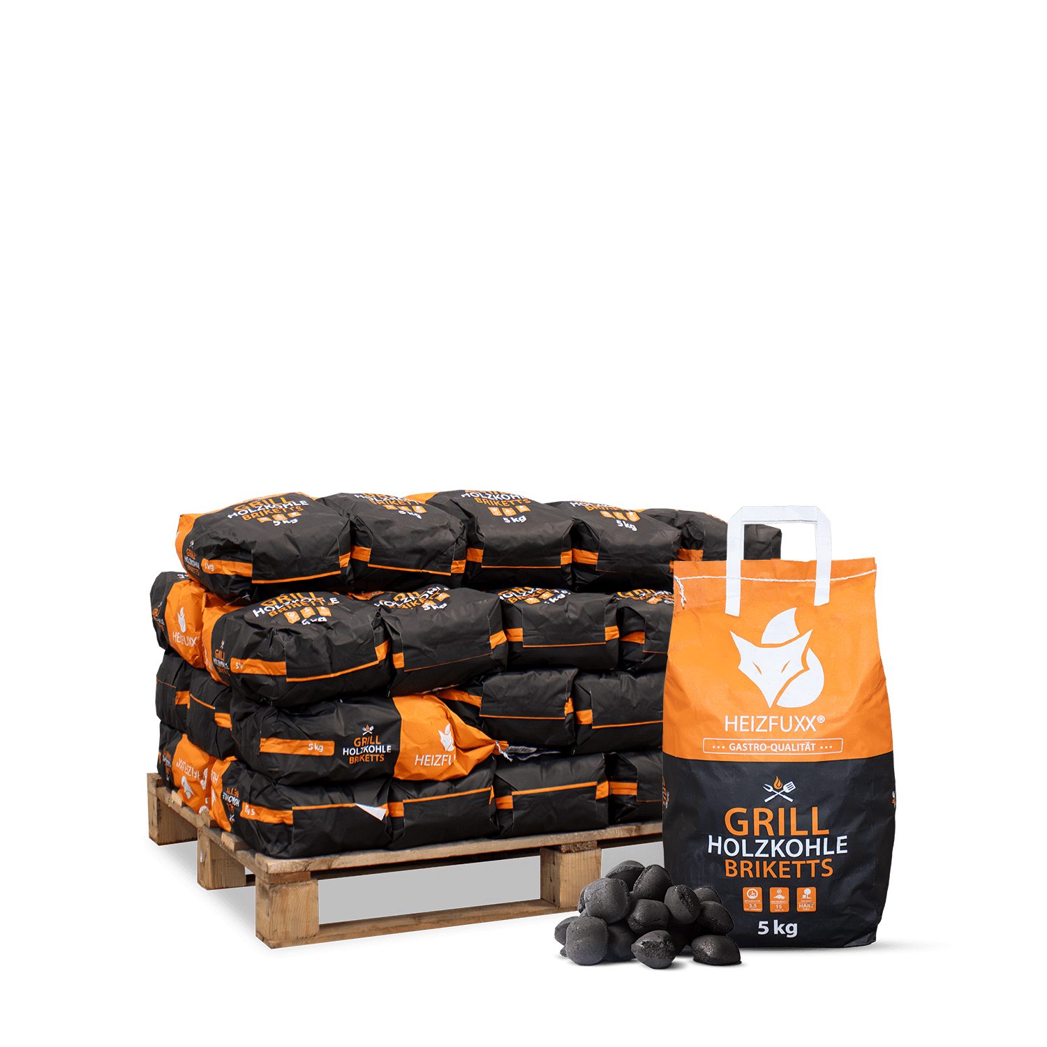 HEIZFUXX Grillbriketts, 175 kg, (Palette, 35-St)