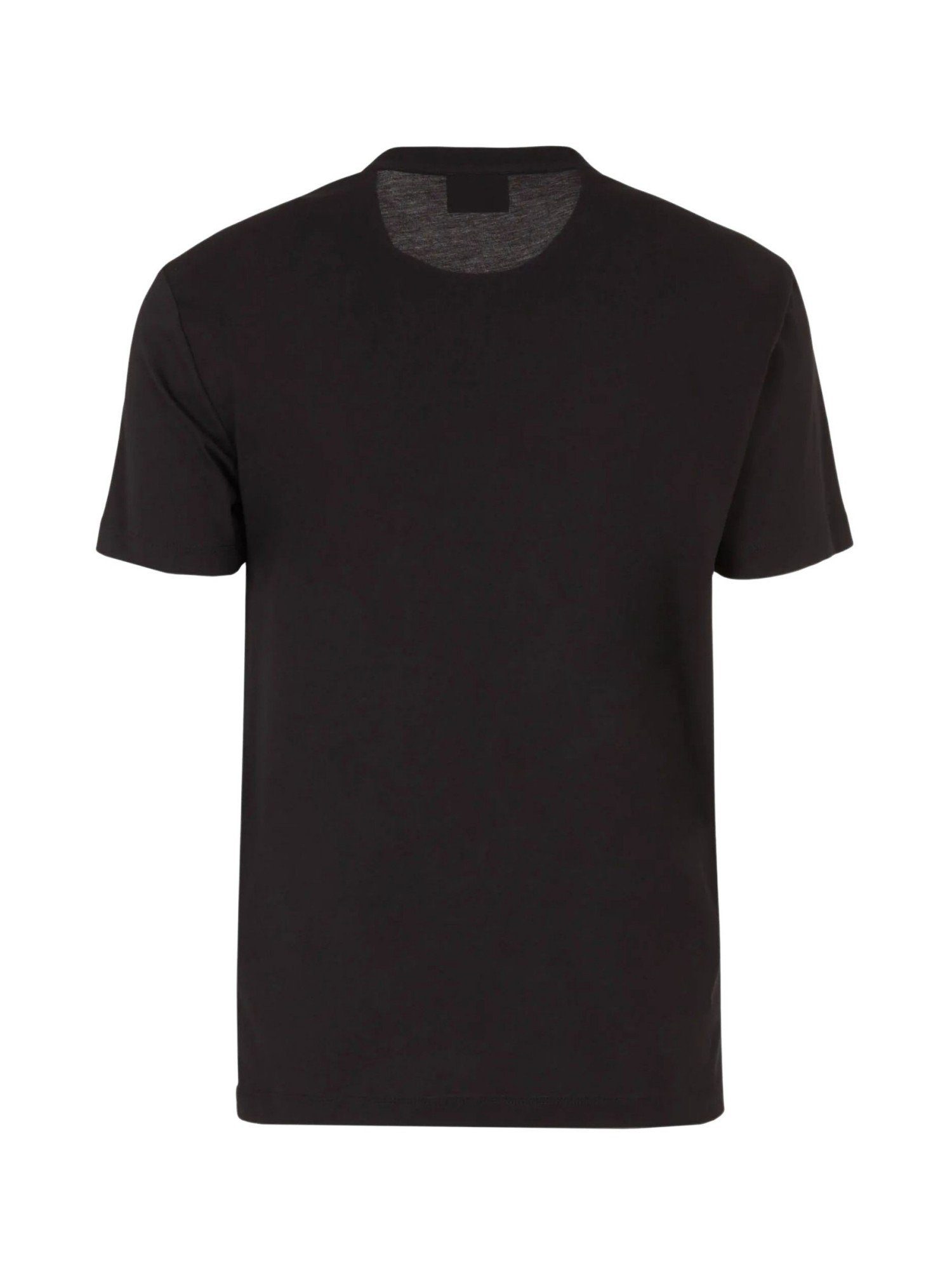 Emporio Shirt (1-tlg) Tee schwarz mit Rundhalsausschnitt Label T-Shirt Armani Gold