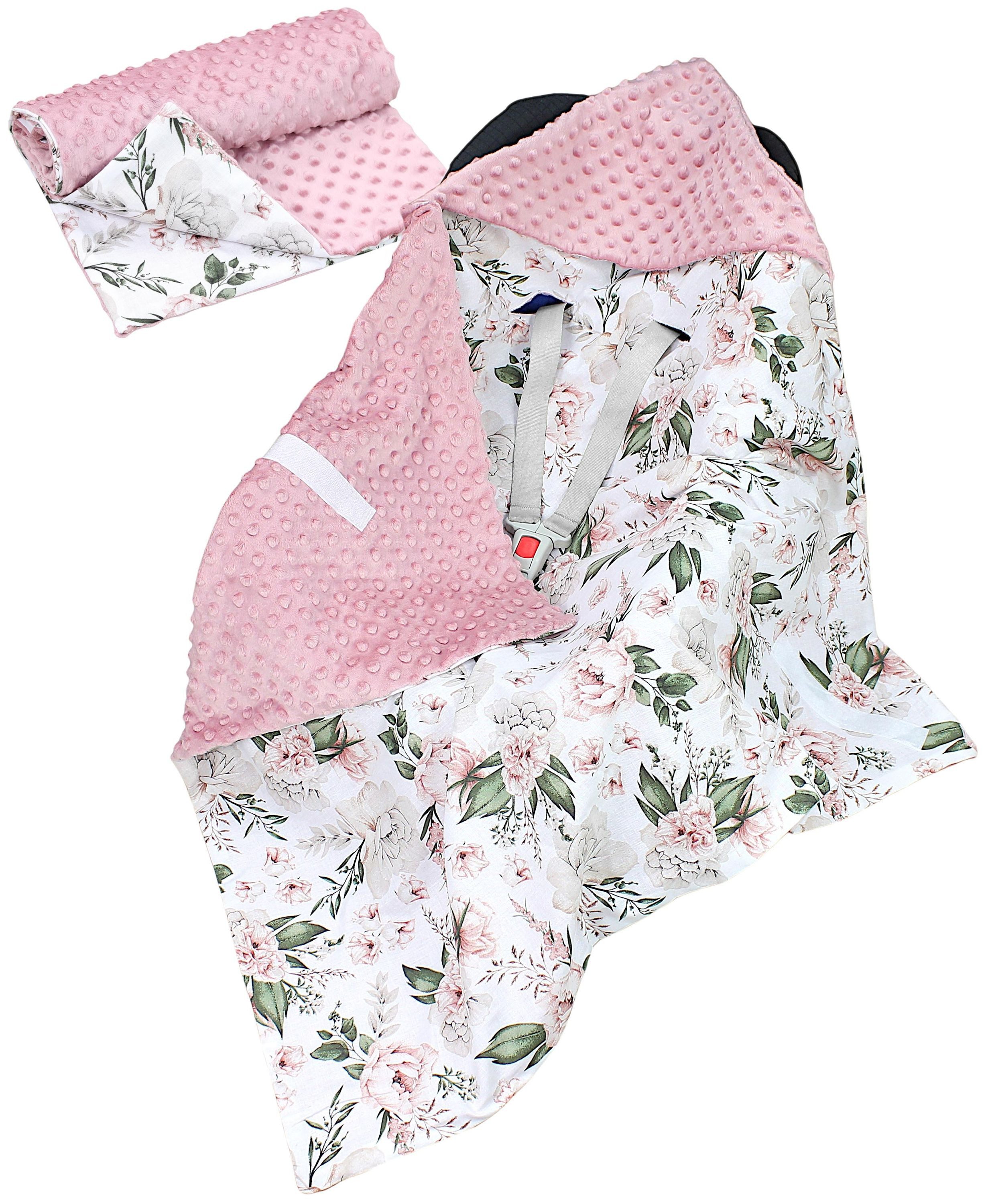 Einschlagdecke 2er SET Baby Einschlagdecke 85x85 für Autositz Babyschale Decke Minky, TupTam von TupTam