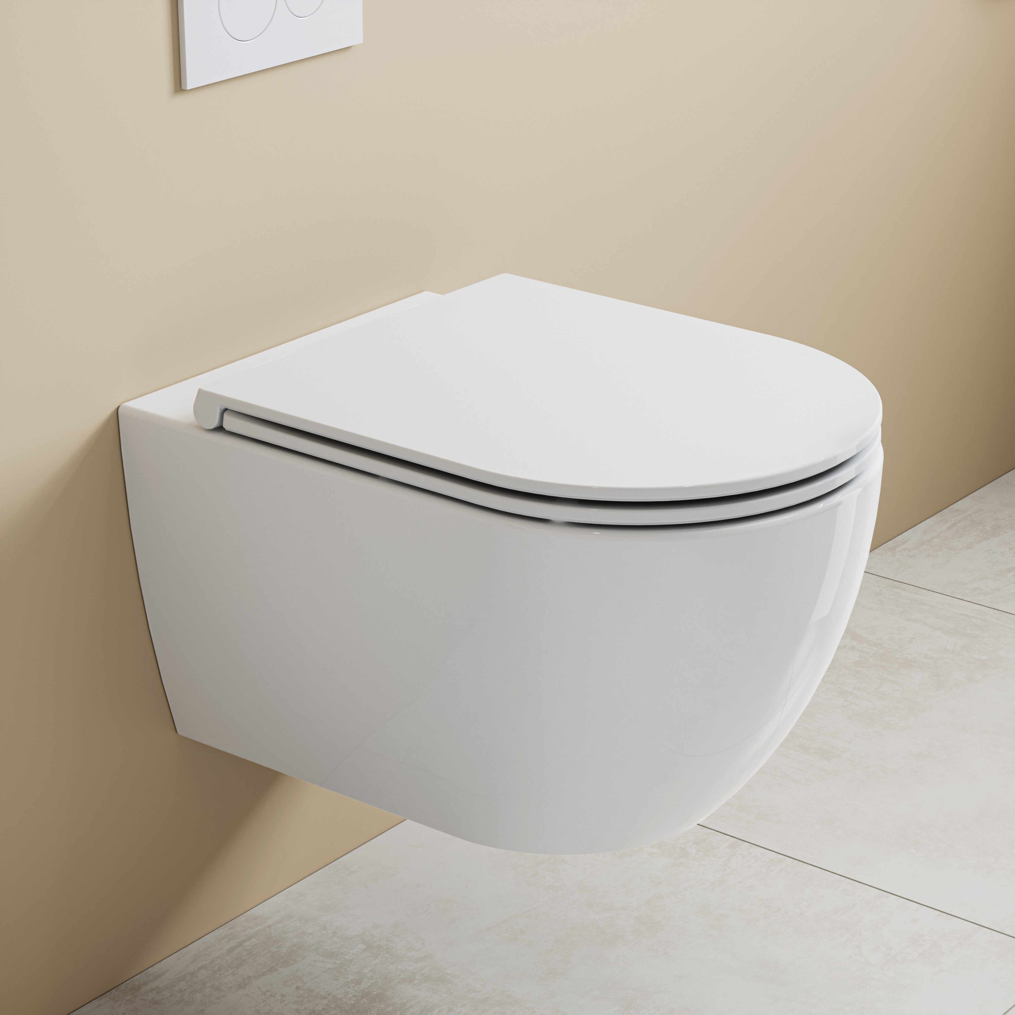 HOROW WC-Komplettset Vorwandelement WC Set Spülkasten WC Drückerplatte Set, wandhangend, (Toilette mit Spülkasten Spülrandloses WC Wand WC Spülrandlos)