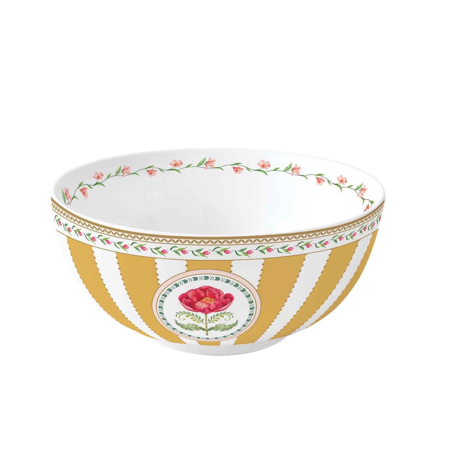EasyLife Müslischüssel Flowery, Porzellan, Spülmaschinengeeignet, Mehrfarbig, Blumen, H: 7cm