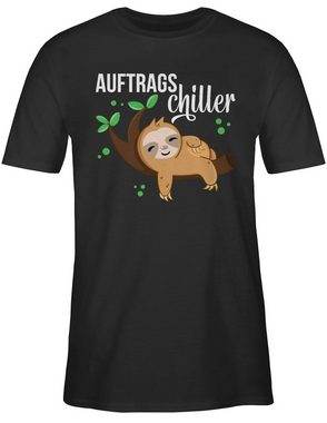 Shirtracer T-Shirt Auftragschiller mit Faultier weiß Tiere Zubehör