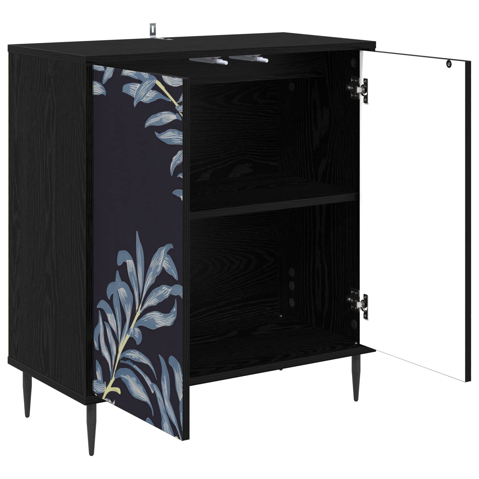 vidaXL Sideboard Sideboard DOKKUM Schwarz Eichen-Optik 69 x 33 x 76 cm (1 St)