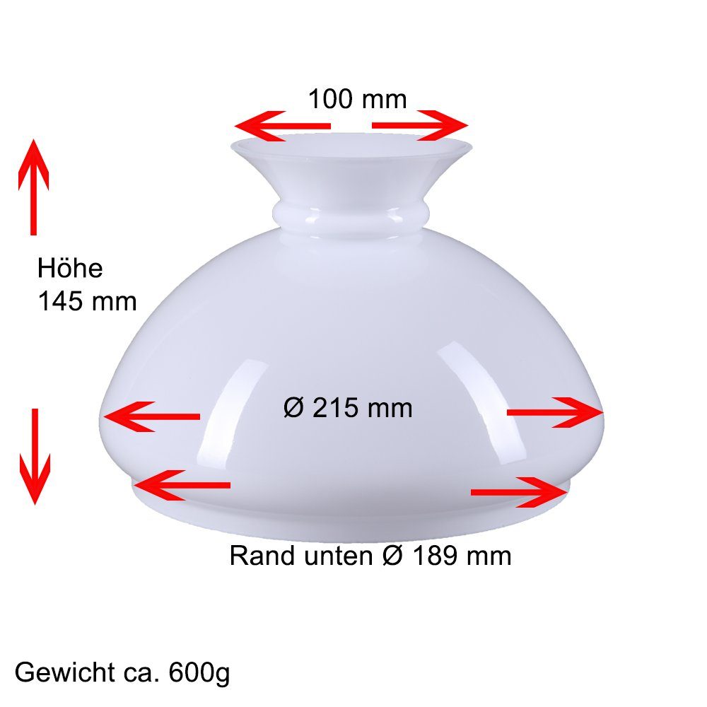 Home4Living Lampenschirm Petroleumglas Lampenglas Ø 189mm Ersatzglas rund versch. Farben, Dekorativ