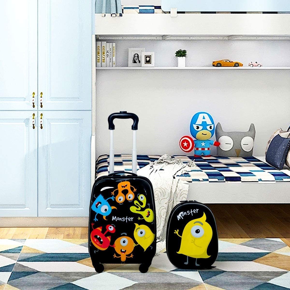 COSTWAY Kinderkoffer 2tlg Kinderkoffer, mit Rucksack