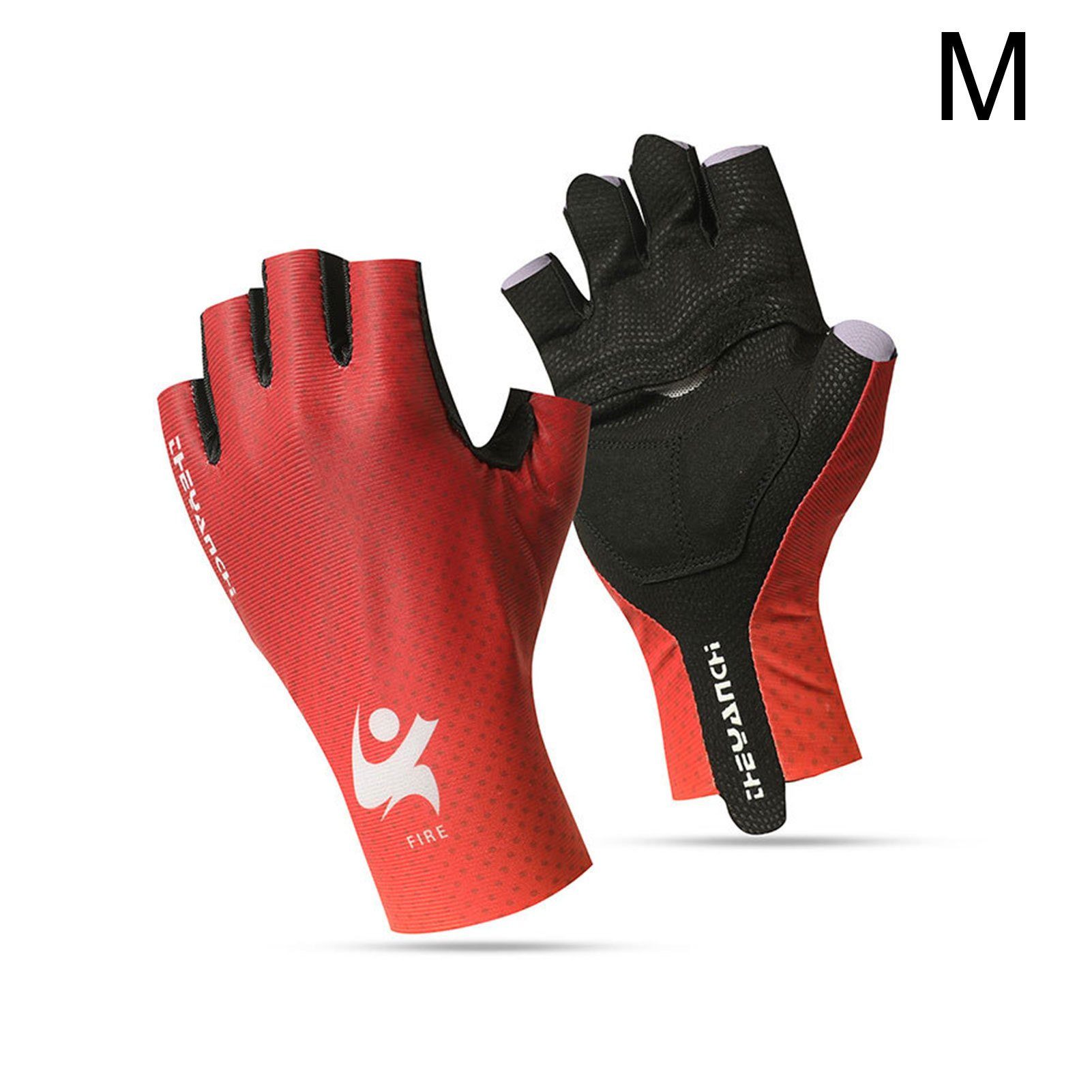 Blusmart Multisporthandschuhe Fahrradhandschuhe Halbfinger-Trainingshandschuhe Rutschfeste Multisporthandschuhe Rot M