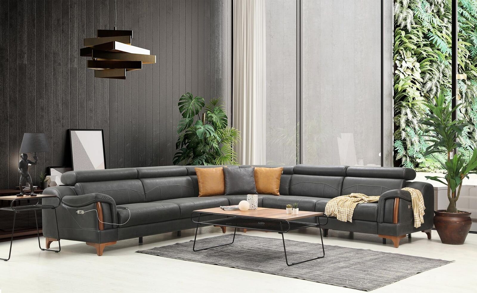 Europa JVmoebel Wohnzimmer Teile, Sofa Polster, Made 5 Couch Ecksofa L-Form Modern Ecksofa in