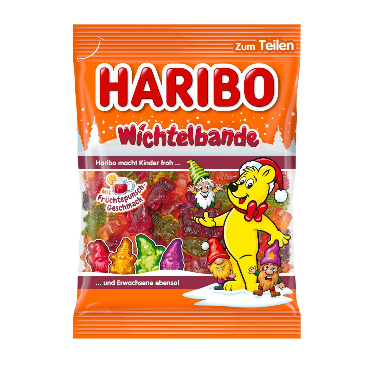HARIBO Süßigkeit, Haribo Fruchtgummi Wichtelbande mit Früchtepunschgeschmack 200g