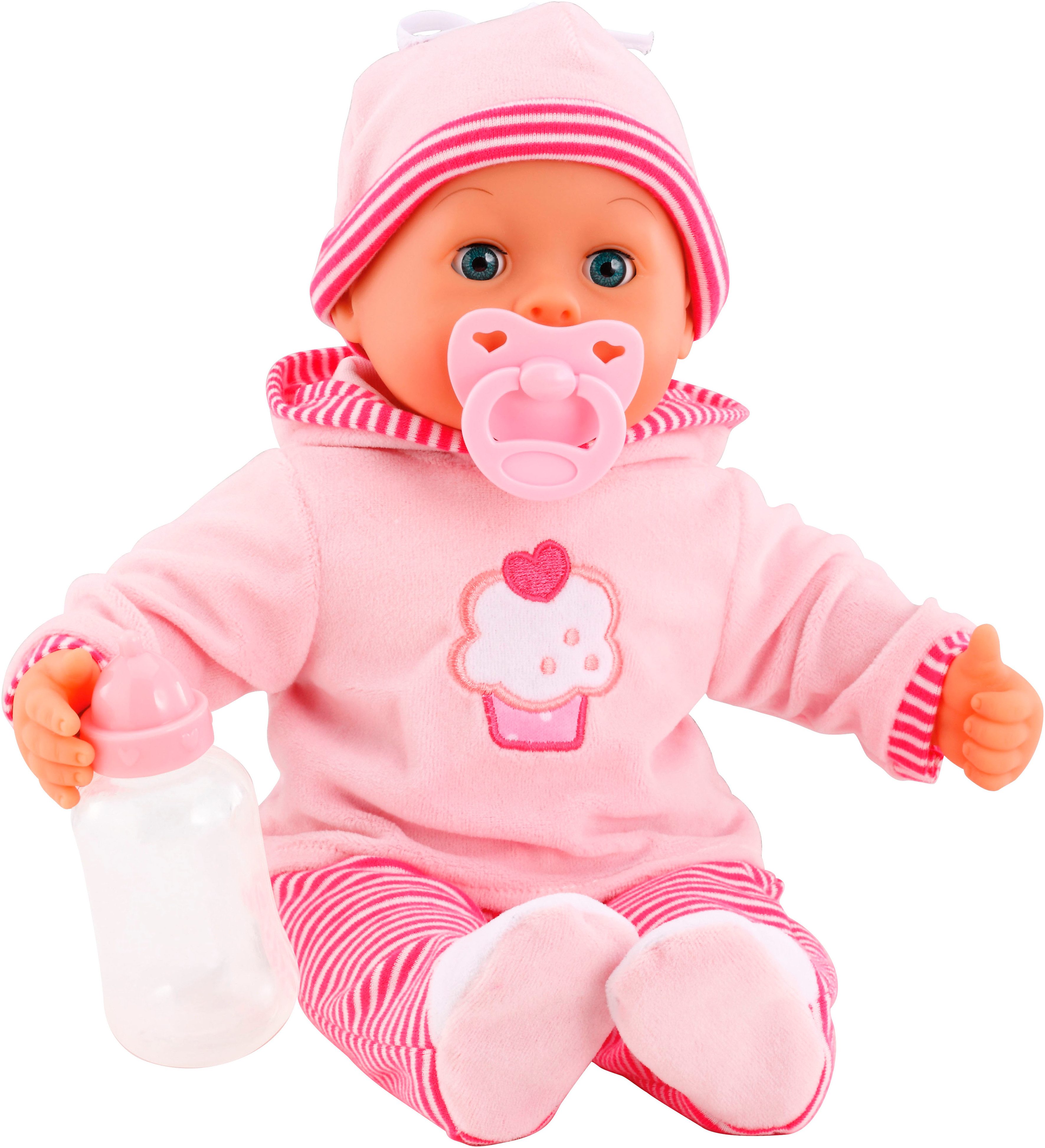 Bayer Babypuppe First Words Baby, 38 cm rosa/pink (3-tlg), mit Schlafaugen günstig online kaufen