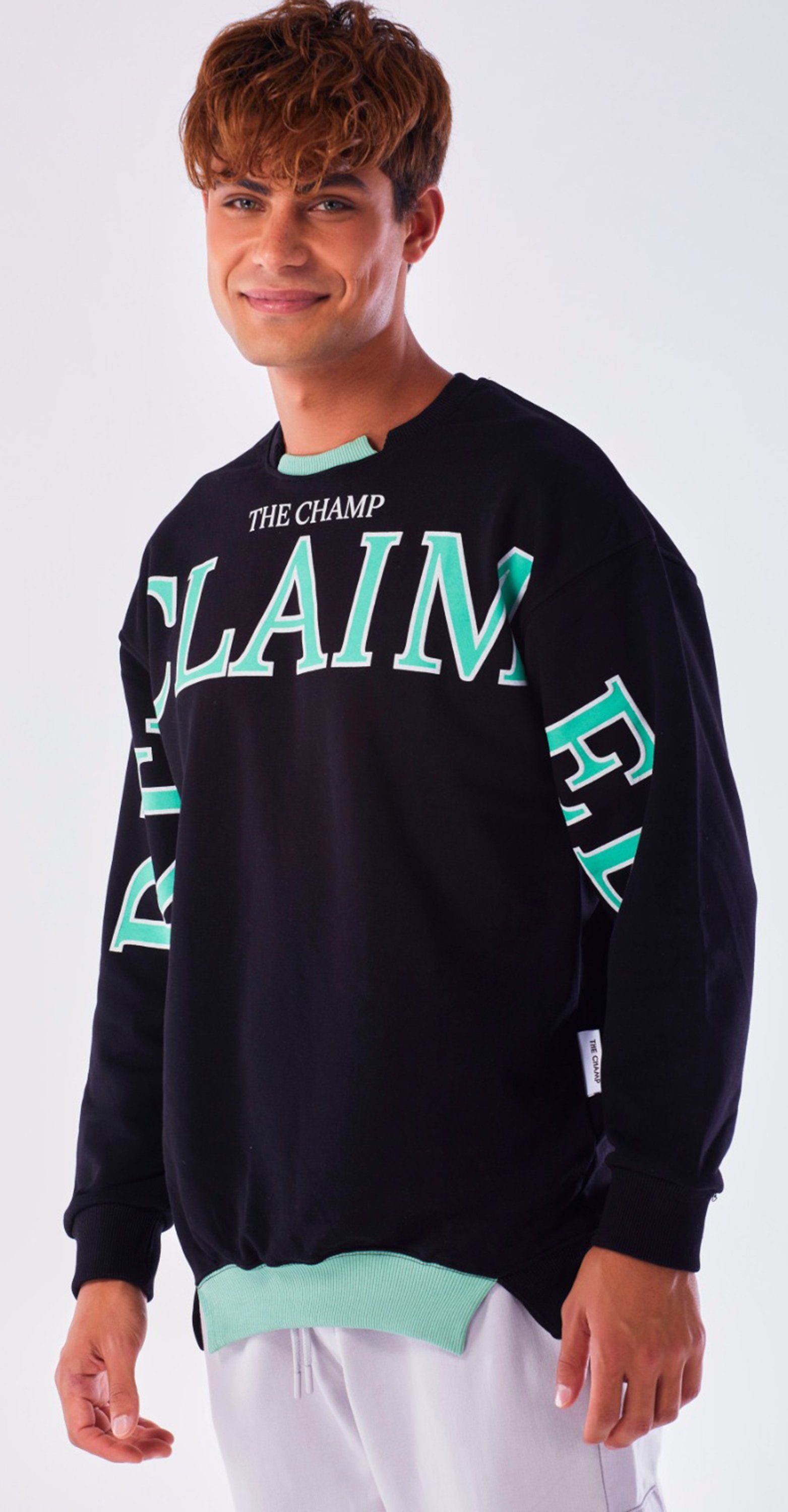 Megaman Jeans Sweatshirt Basic Sweatshirt Pullover Herren für Sport und Freizeit