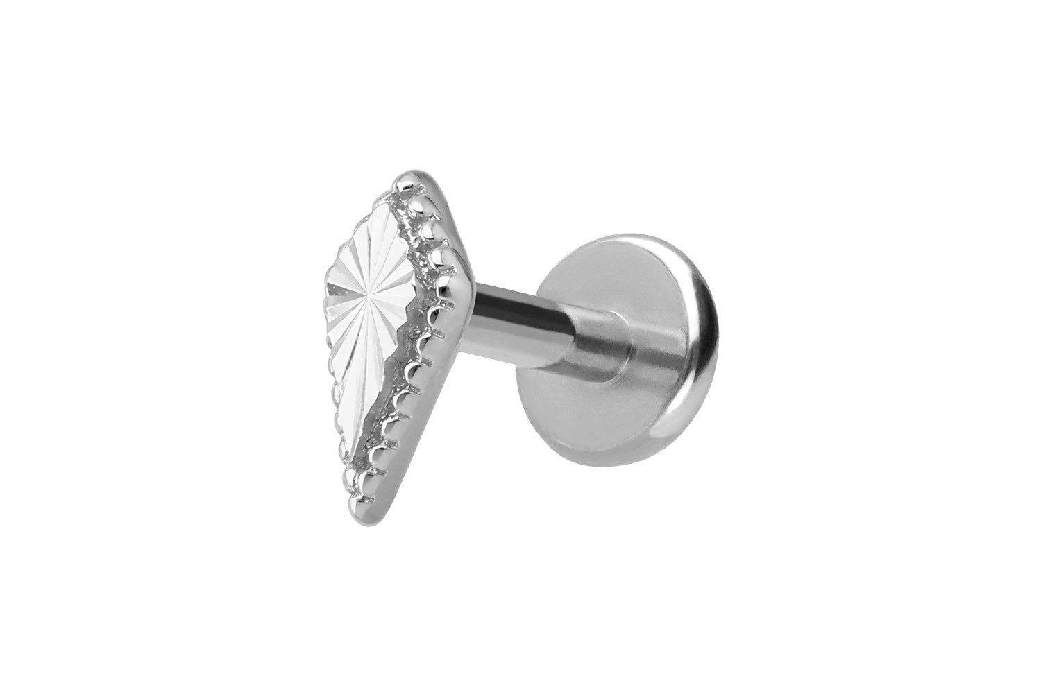 PIERCINGLINE Piercing-Set Titan Labret mit Innengewinde + 925er Silber Aufsatz SCHILD (Labrets, 1-tlg)