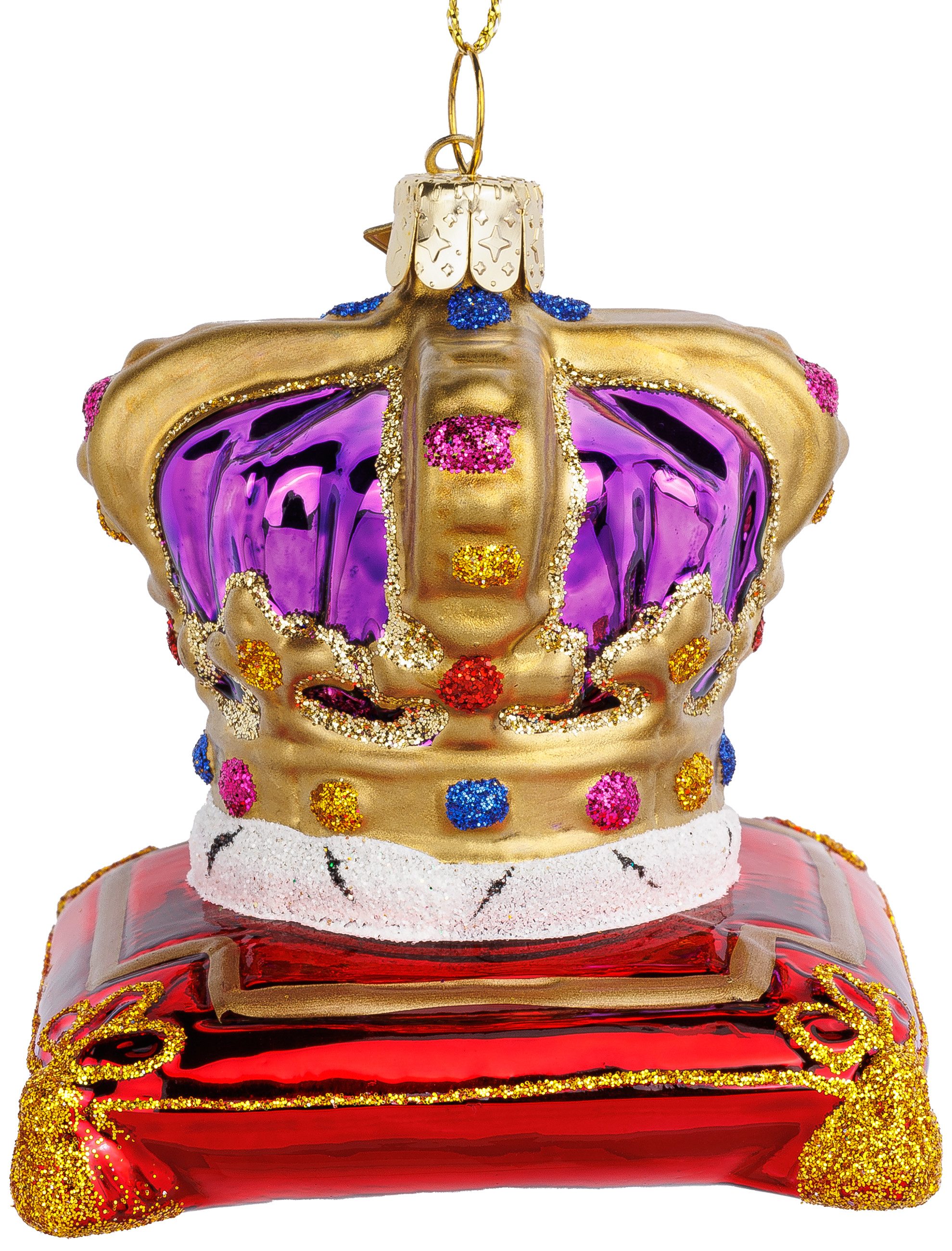 Christbaumschmuck BS010 Britische Krone Glas Figur Weihnachtsbaum Anhänger