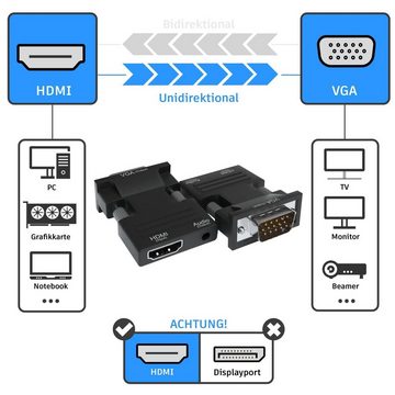 JAMEGA HDMI zu VGA Adapter HDTV 1080p Konverter Audio & Videokabel für PC, HDMI-Adapter