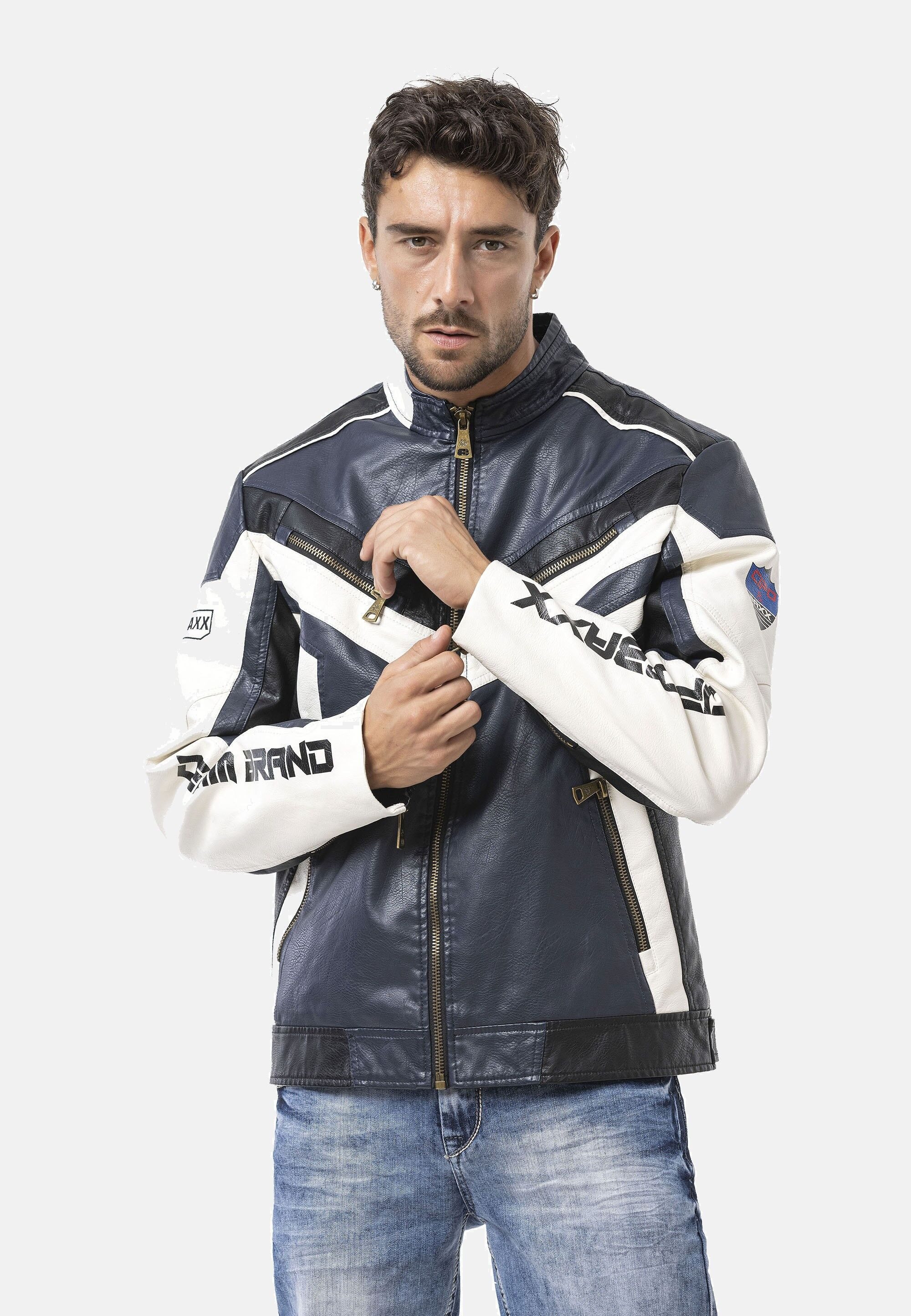 Cipo & Baxx Bikerjacke CM230 Motorrad-Look mit sportlichem Design
