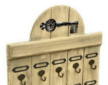 DanDiBo Schlüsselbrett DanDiBo Schlüsselbrett Holz Vintage Wand Hakenleiste mit 15 Haken Braun 96210 Schlüsselhalter Schlüsselleiste Schlüsselboard